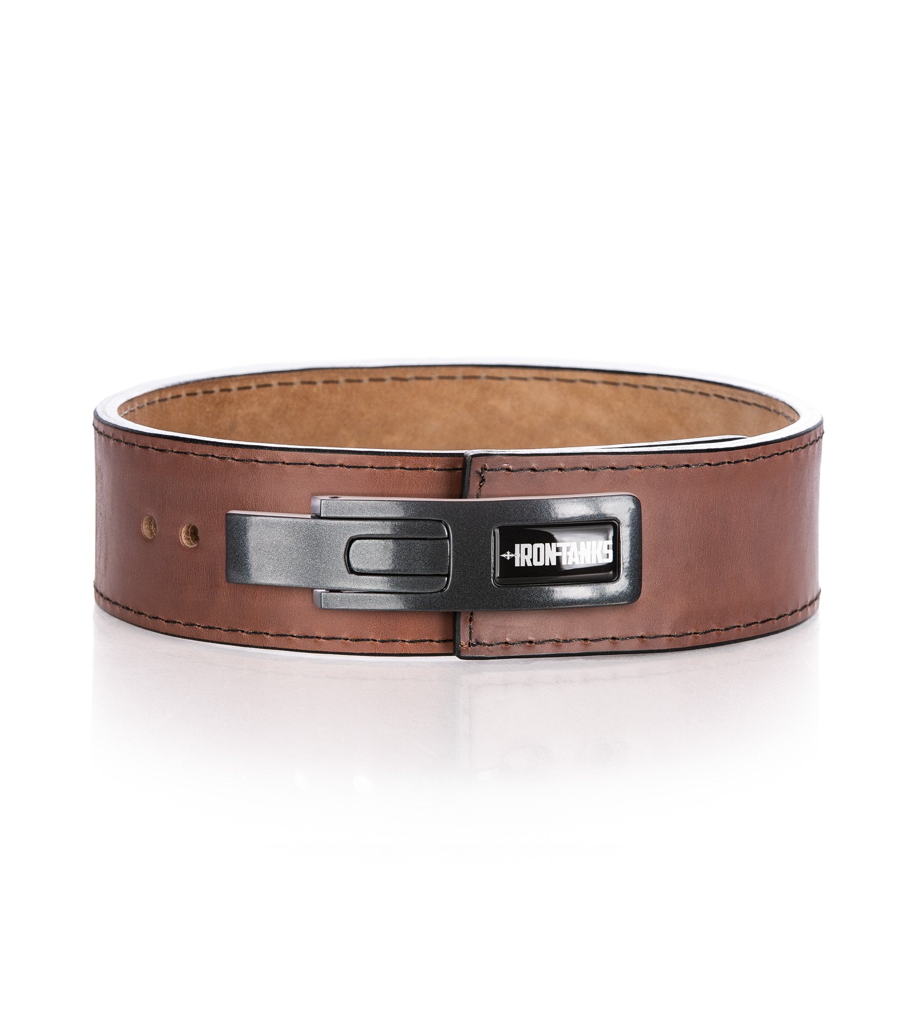 10mm Lever Powerlifting Belt Tan Bodybuilding Workout | Iron Tanks