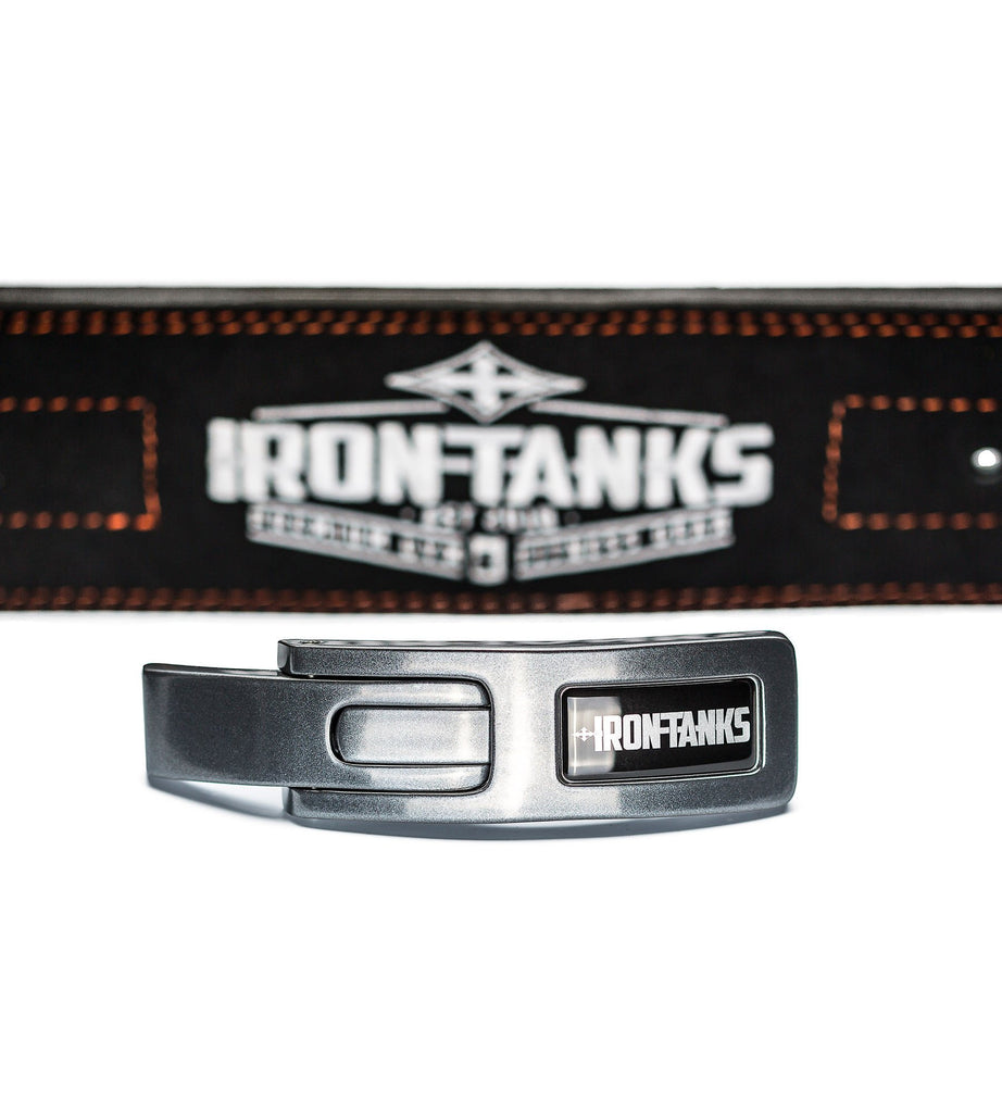 Heavy Duty Lever Buckle Steel Gym Powerlifting Workout | Iron Tanks
