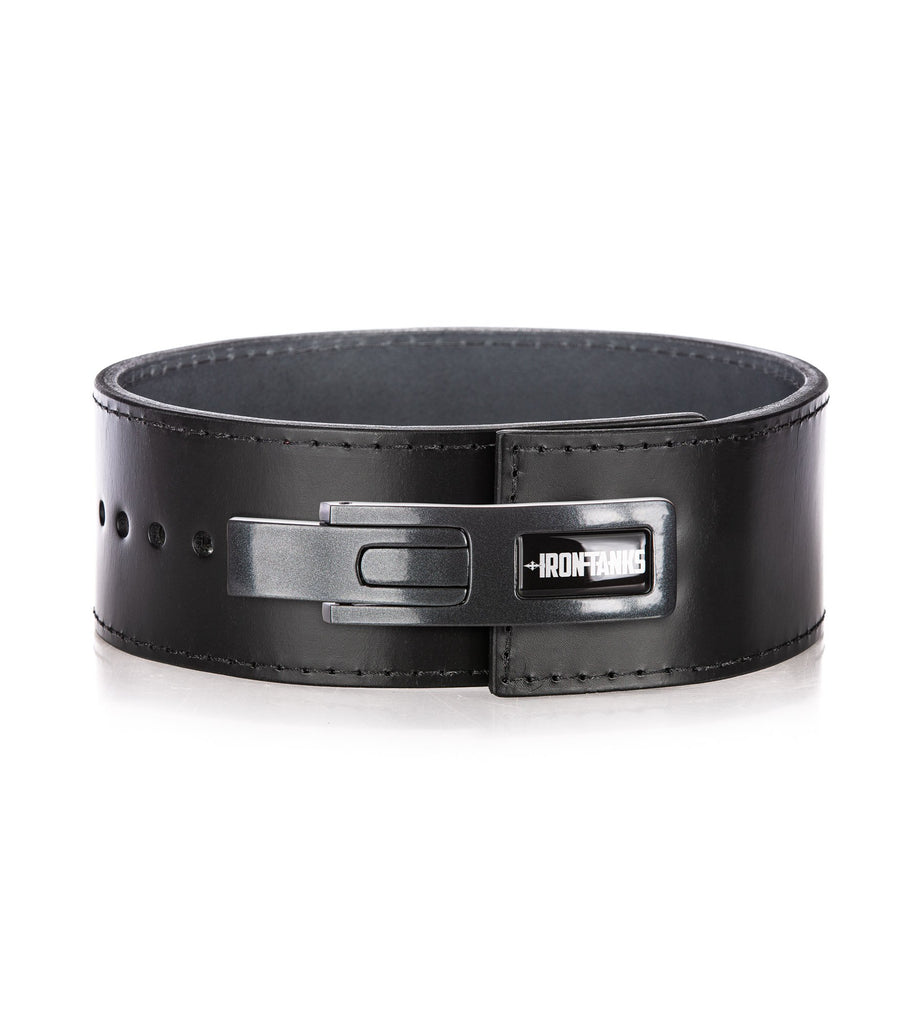 10mm IPF Black Lever Belt with metallic grey buckle