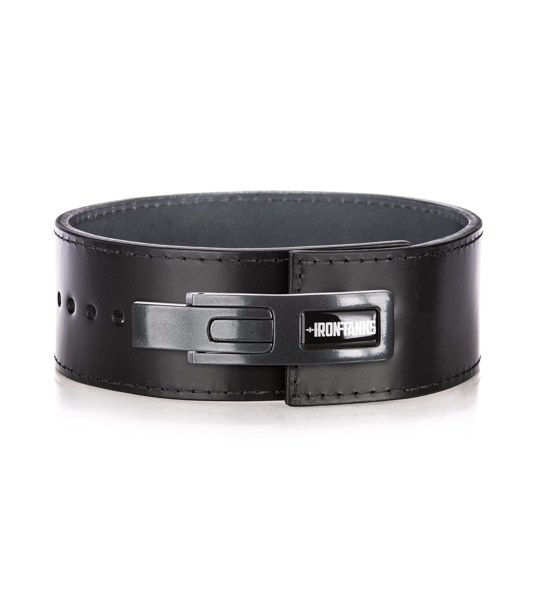 USA 13mm IPF Black Lever Belt with metallic grey lever buckle