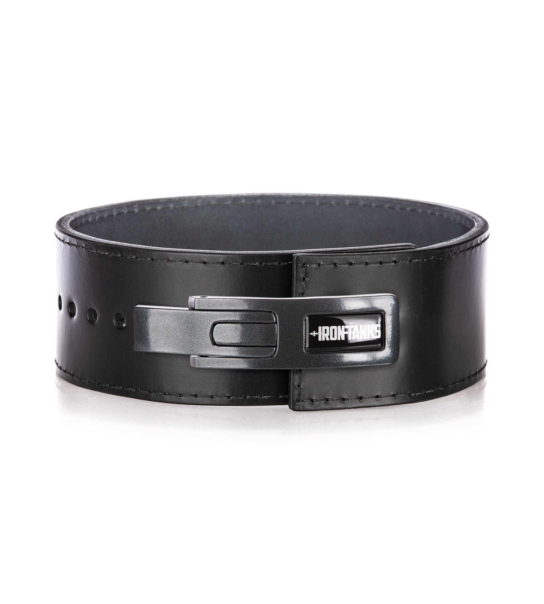 USA 13mm IPF Black Lever Belt with metallic grey lever buckle