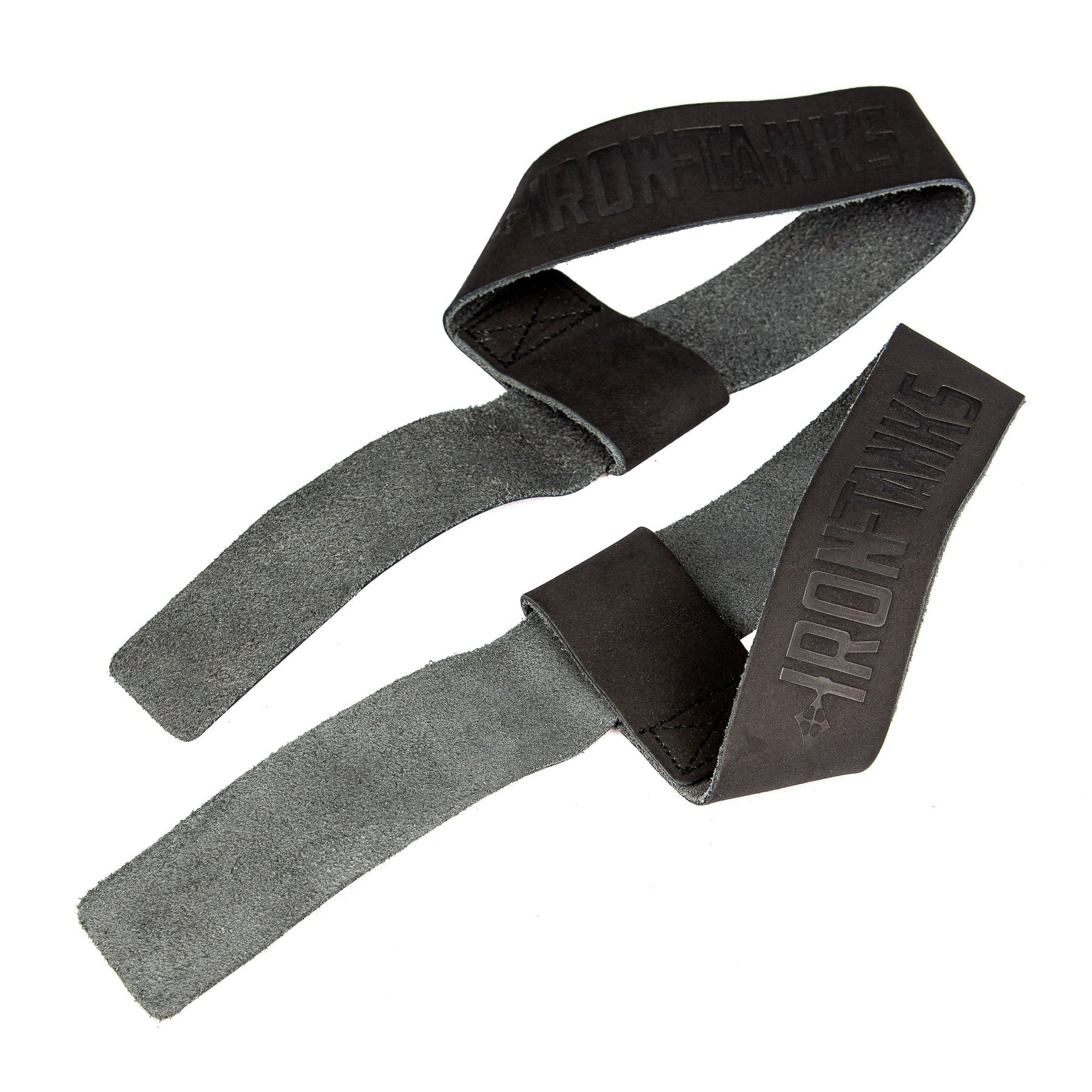 Iron Tanks Lifting Straps Heavy Leather Weightlifting Straps - Black