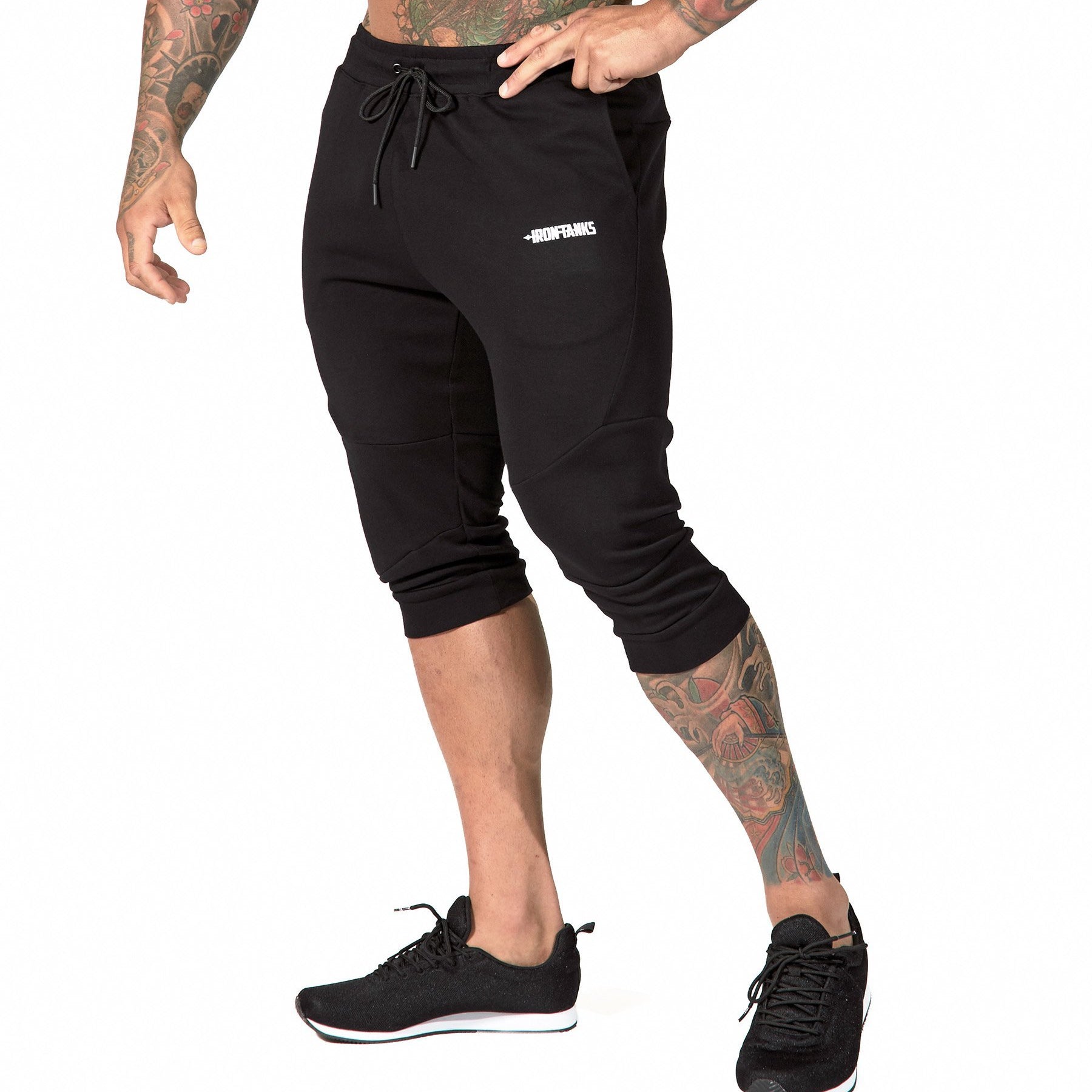 Iron Tanks Mens Pants Fusion 3/4 Gym Pants - Flux Black