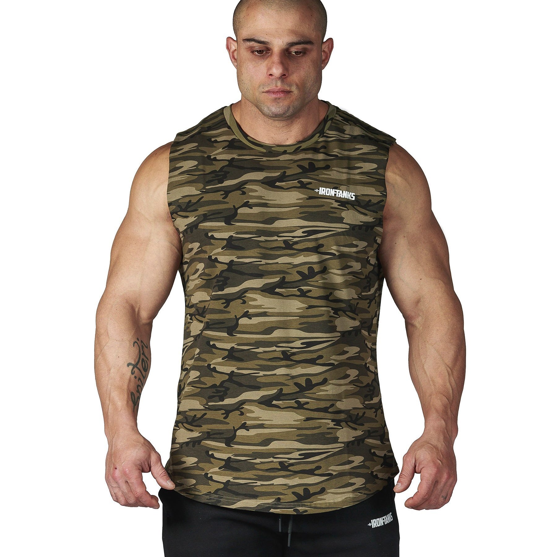Iron Tanks Mens Tanks Alpha Muscle Tank - Desert Camo