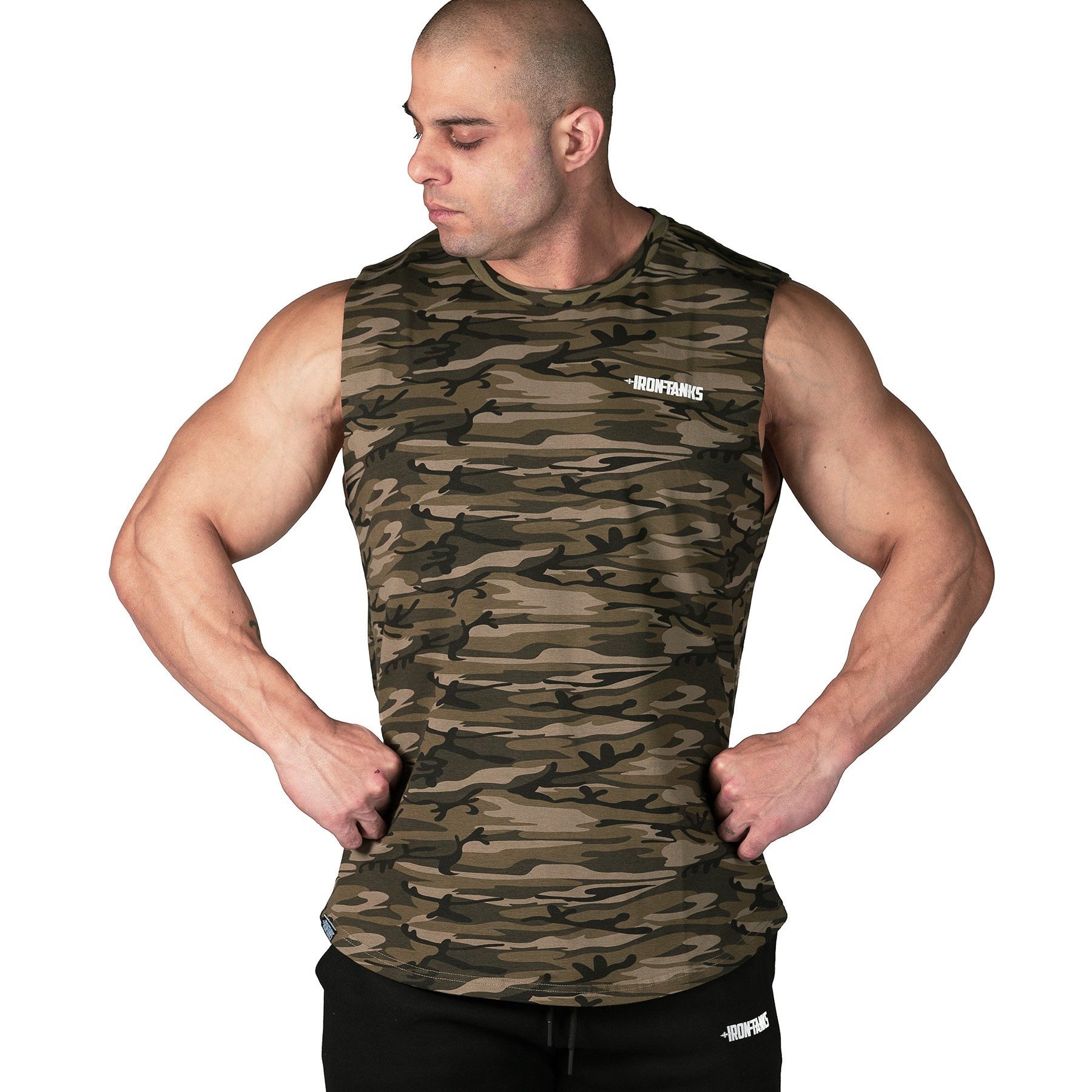 Iron Tanks Mens Tanks Alpha Muscle Tank - Desert Camo