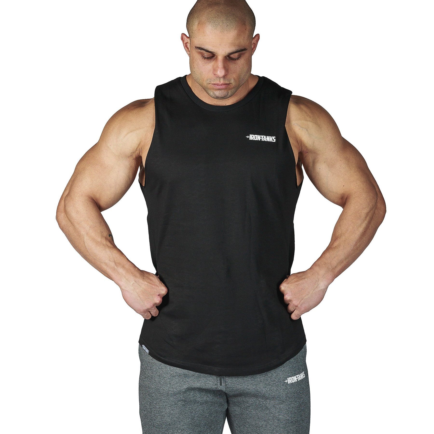 Iron Tanks Mens Tanks Alpha Muscle Tank - Mythos Black