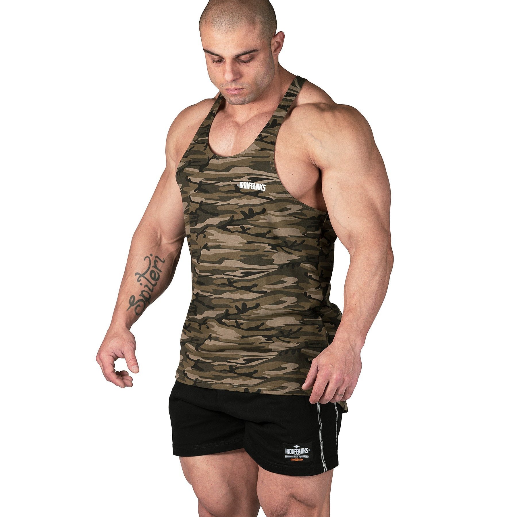 Iron Tanks Mens Tanks Alpha T-Back - Desert Camo