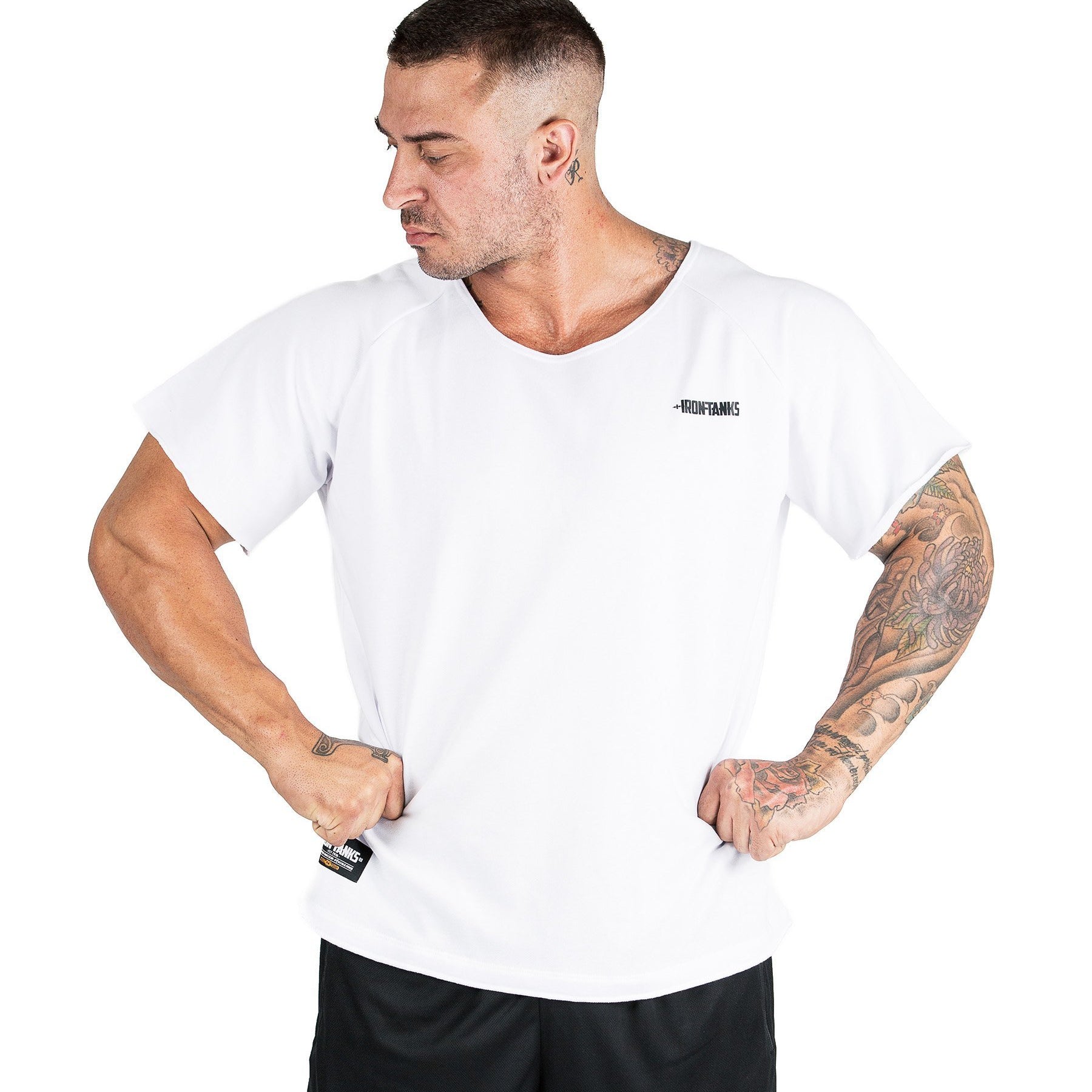 Iron Tanks Mens Tees & Shirts BFG Heavy Rag Top - White