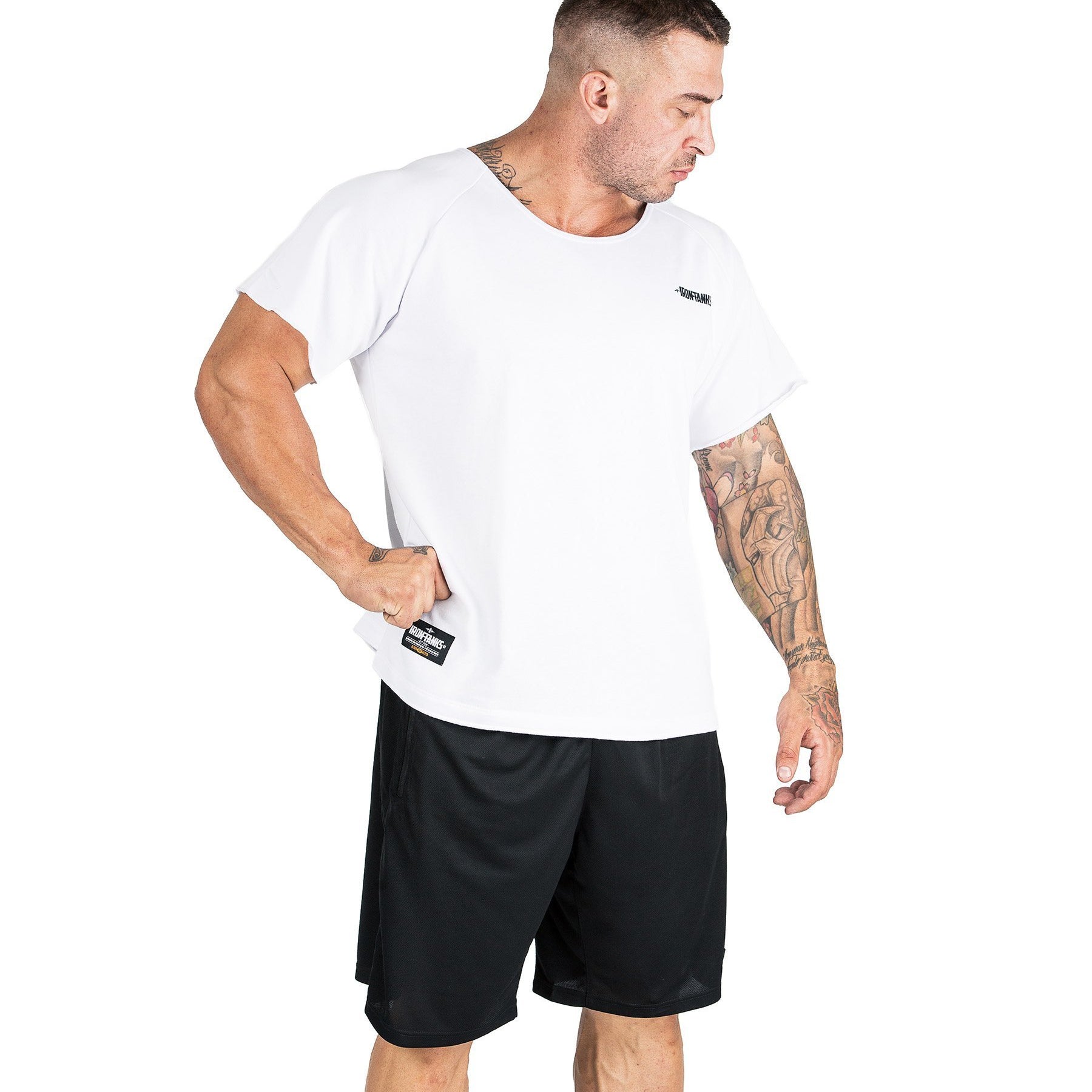 Iron Tanks Mens Tees & Shirts BFG Heavy Rag Top - White