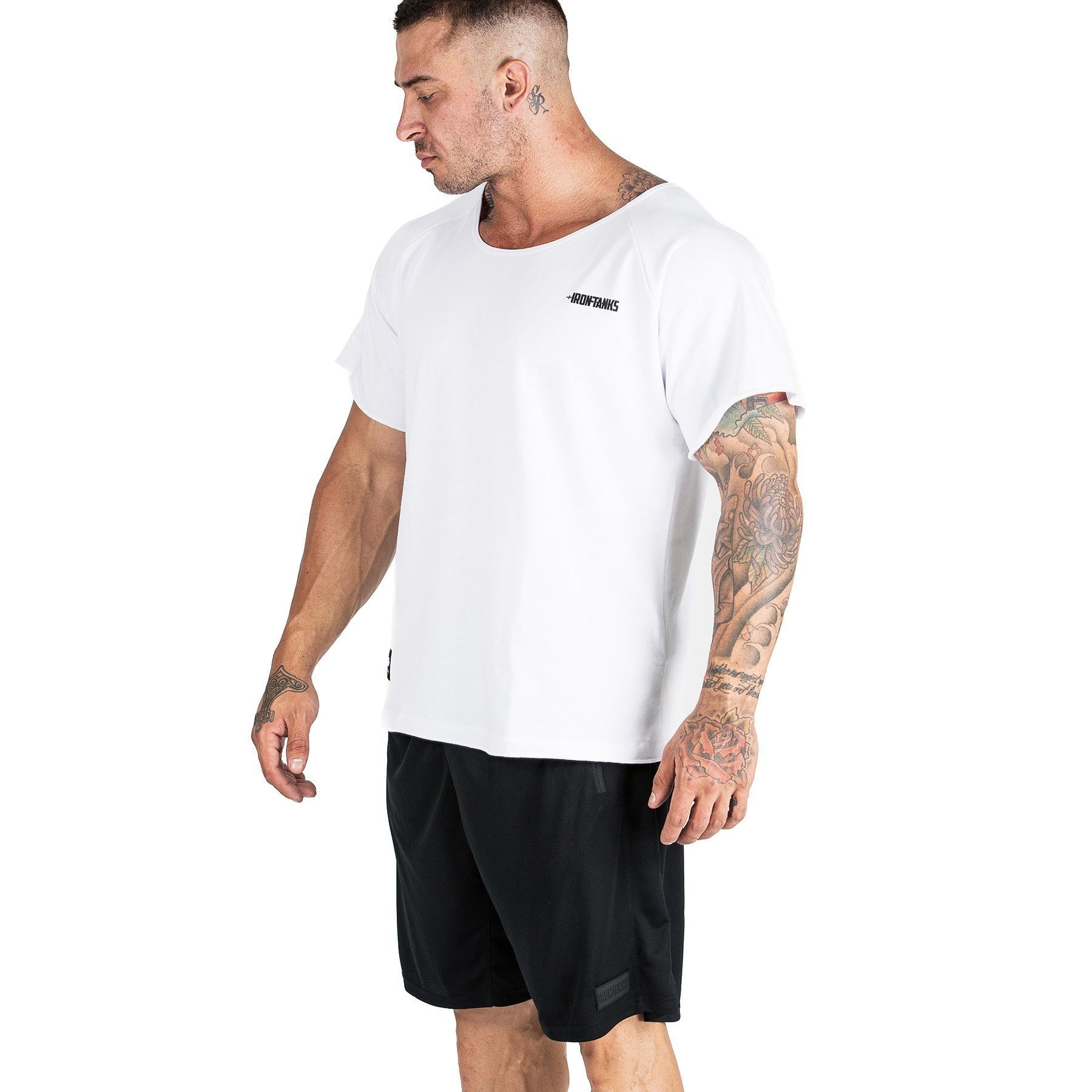 Iron Tanks Mens Tees & Shirts BFG Heavy Rag Top - White