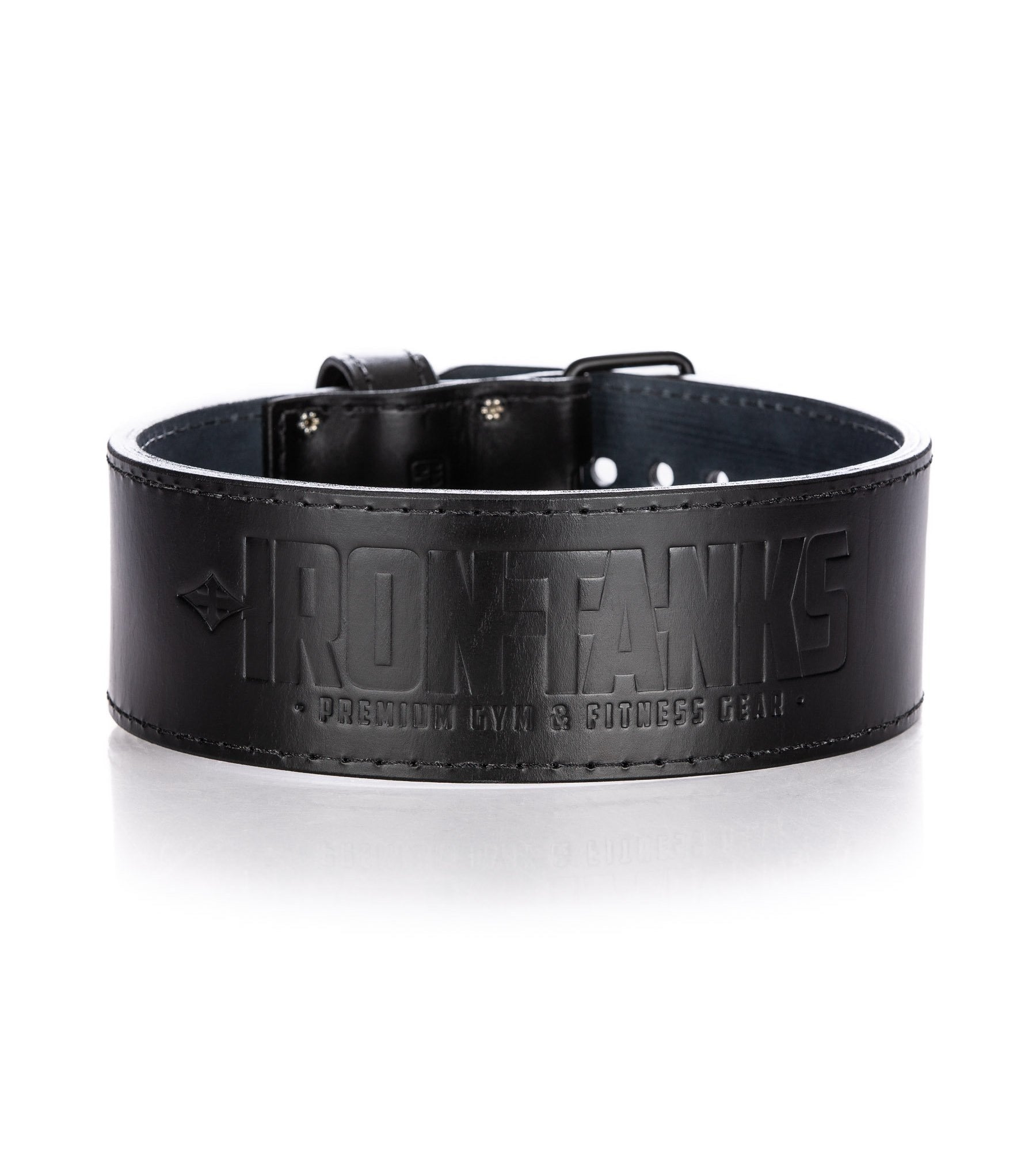 IPF 10mm Single Prong Black Weightlifting Belt. 0.5" increments. Made in USA.