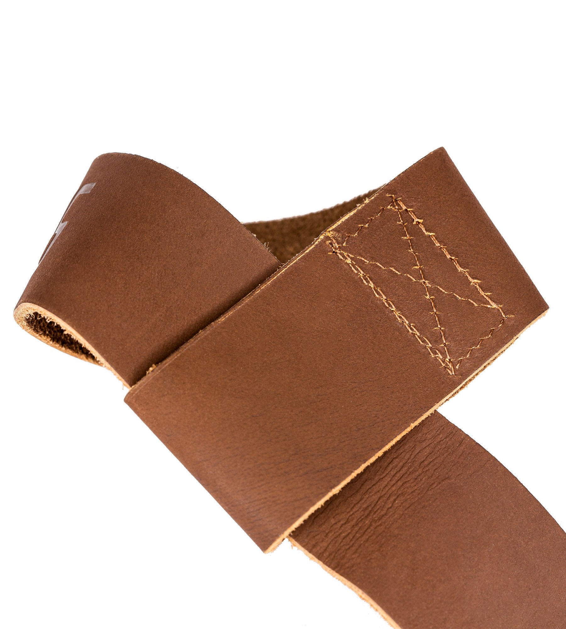 Leather Weightlifting Straps Tan Gym Workout Deadlift | Iron Tanks