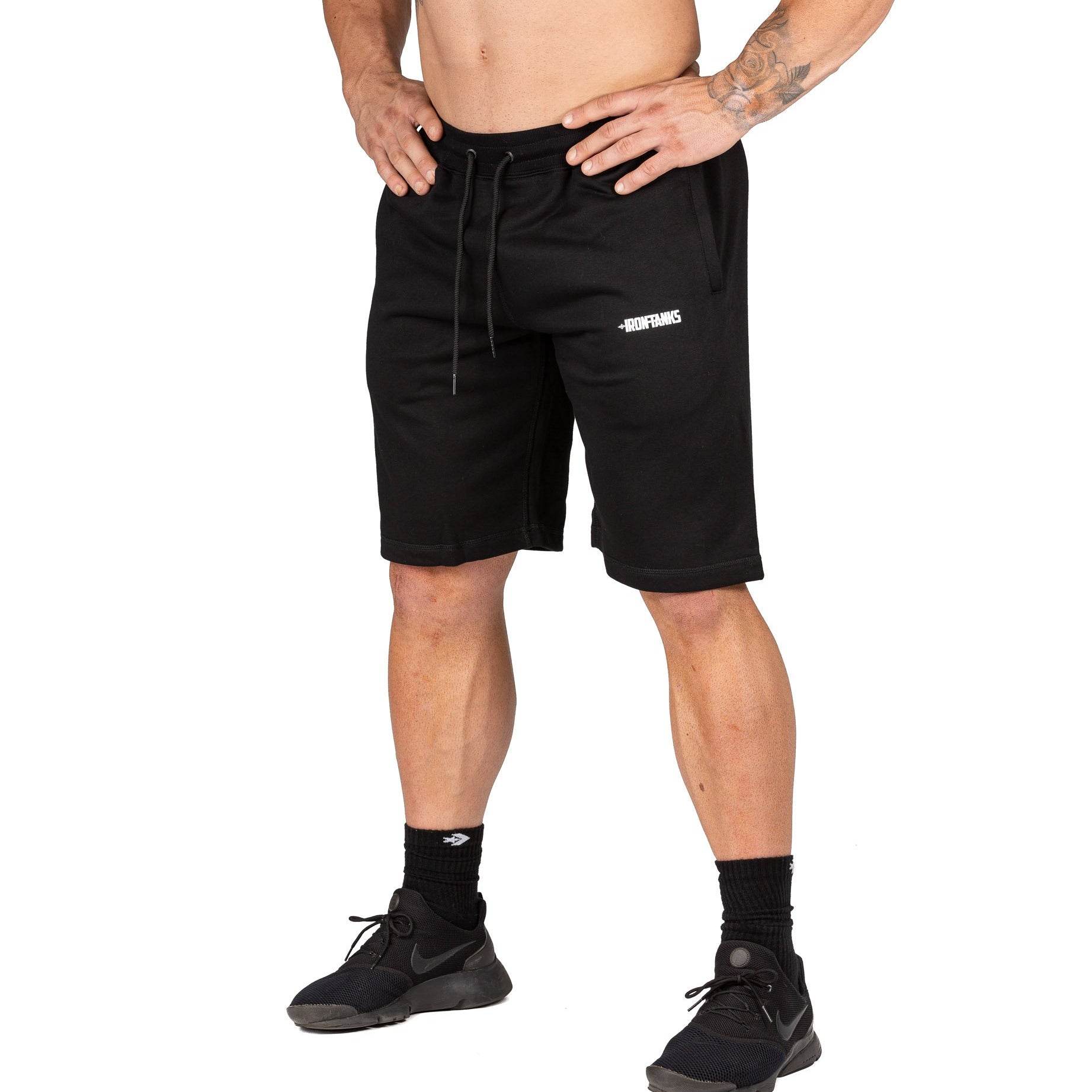 Men's BFG Gym Shorts II Black Workout Sweat Bodybuilding | Iron Tanks