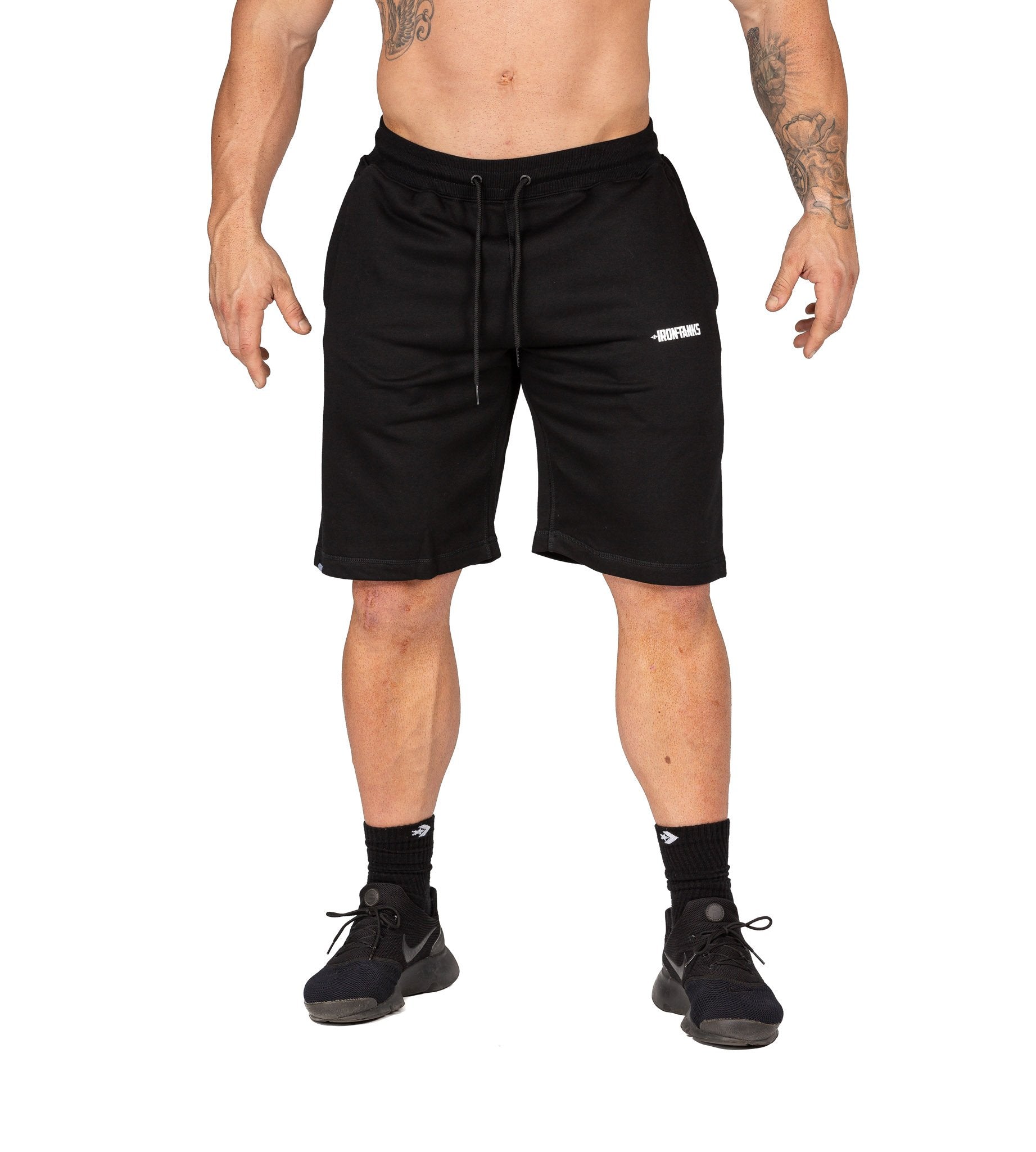 Men's BFG Gym Shorts II Black Workout Sweat Bodybuilding | Iron Tanks