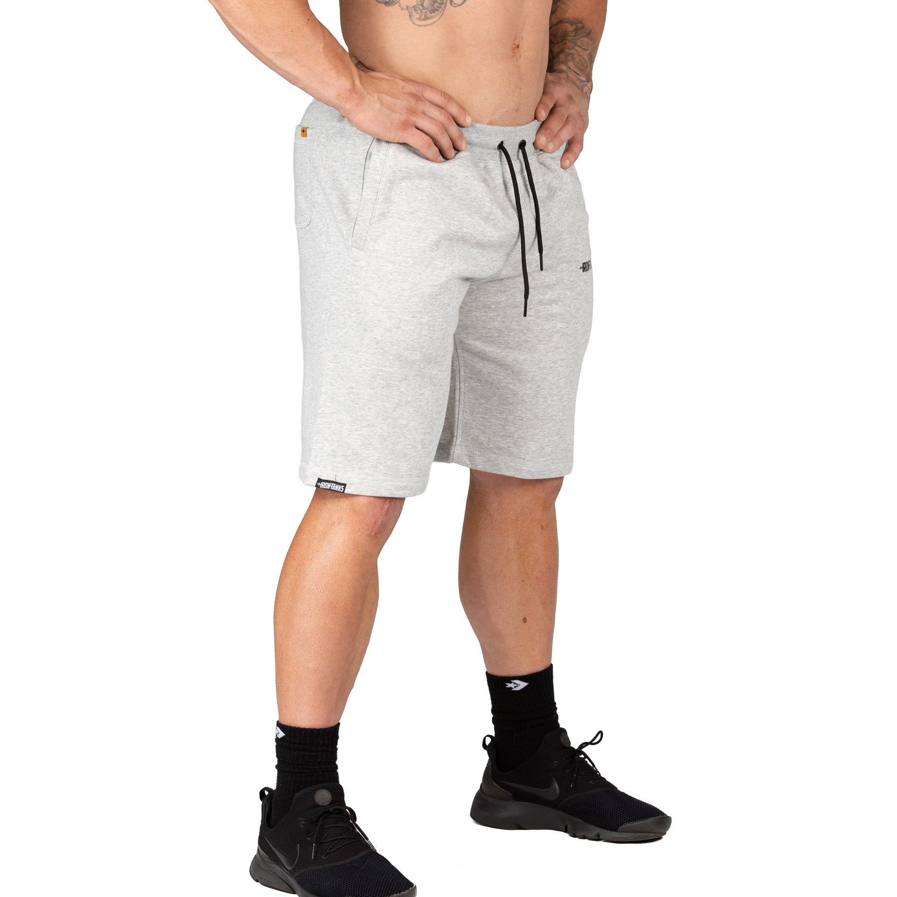 Men's BFG Gym Shorts II Grey Workout Sweat Bodybuilding | Iron Tanks