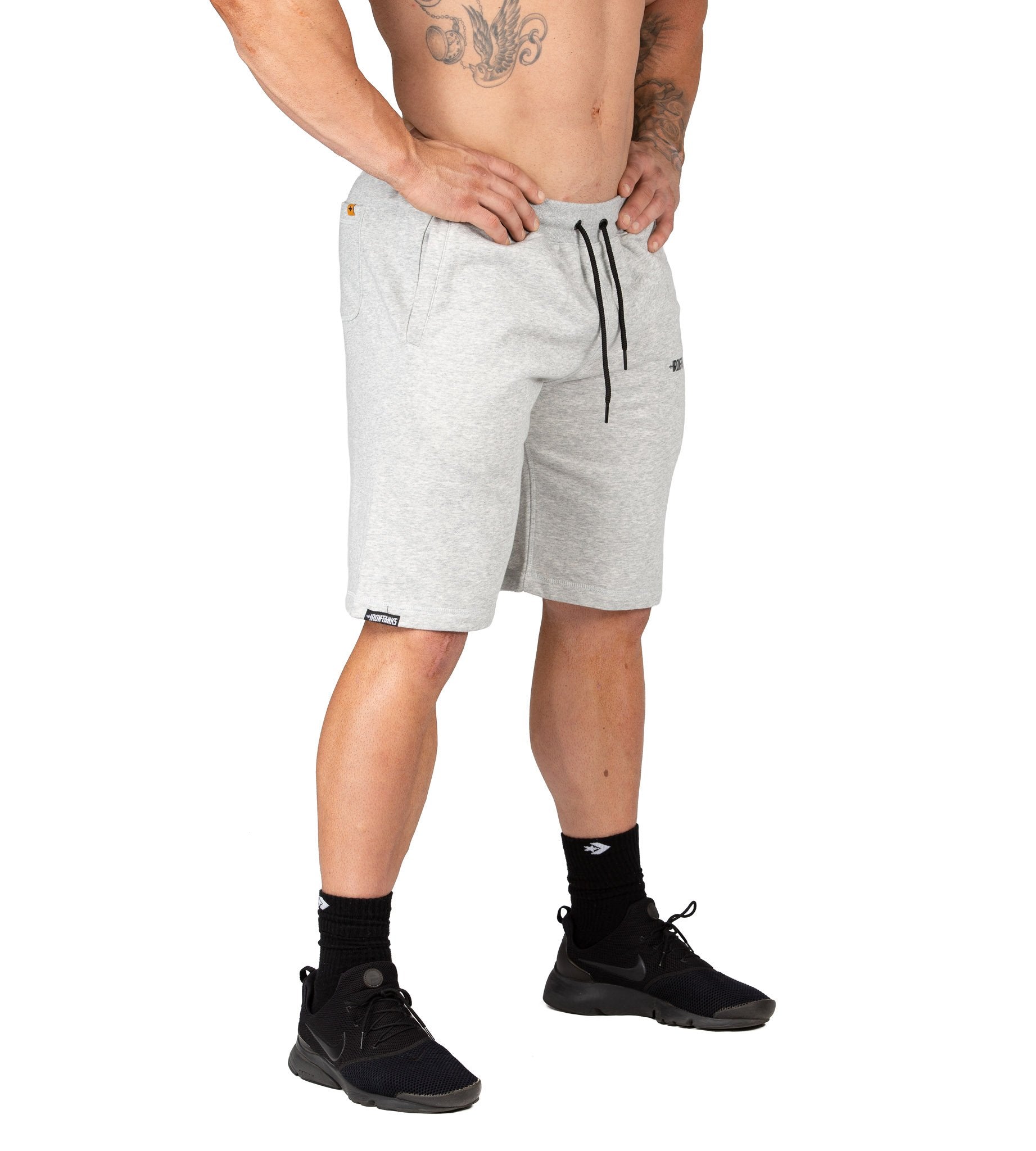 Men's BFG Gym Shorts II Grey Workout Sweat Bodybuilding | Iron Tanks