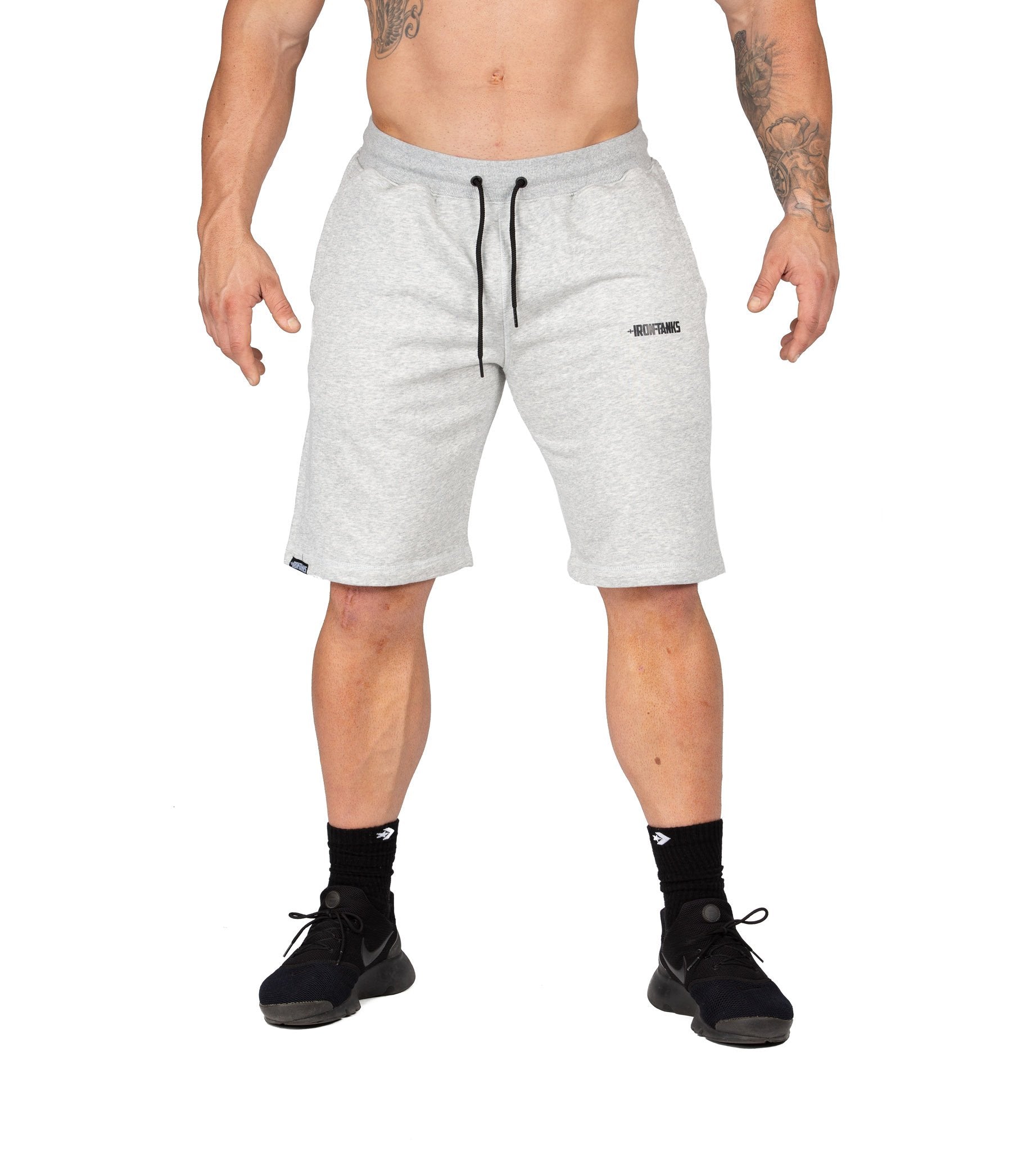 Men's BFG Gym Shorts II Grey Workout Sweat Bodybuilding | Iron Tanks