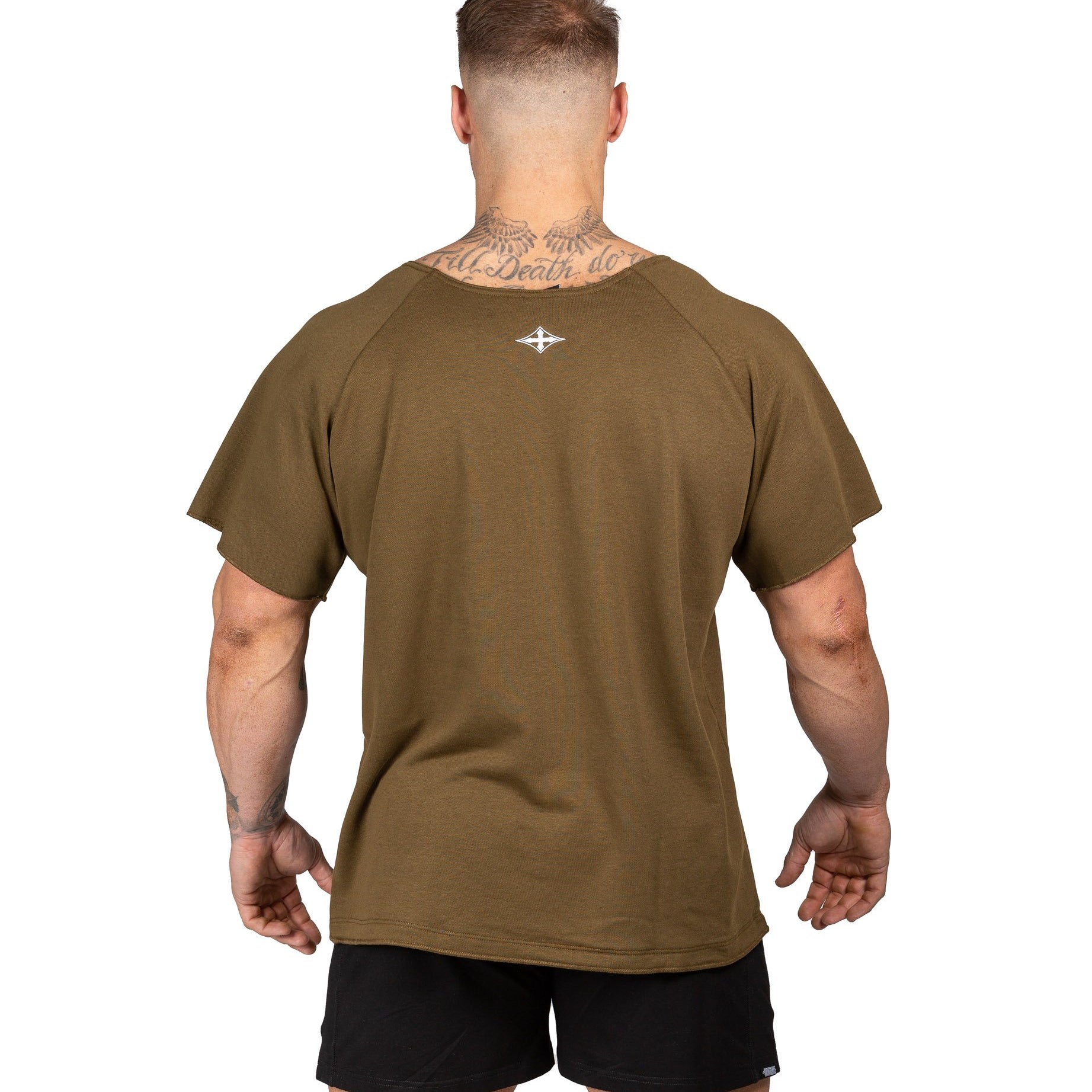 Men's BFG Heavy Rag Top Army Green Gym Shirt Workout | Iron Tanks