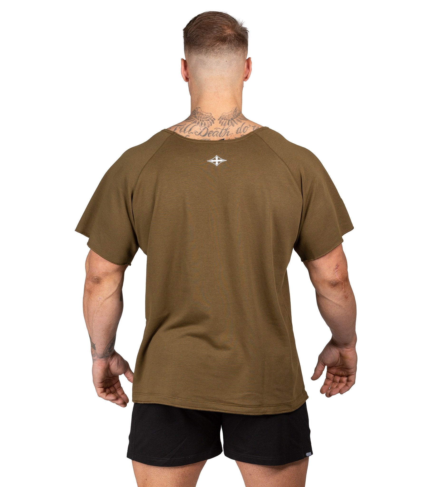 Men's BFG Heavy Rag Top Army Green Gym Shirt Workout | Iron Tanks