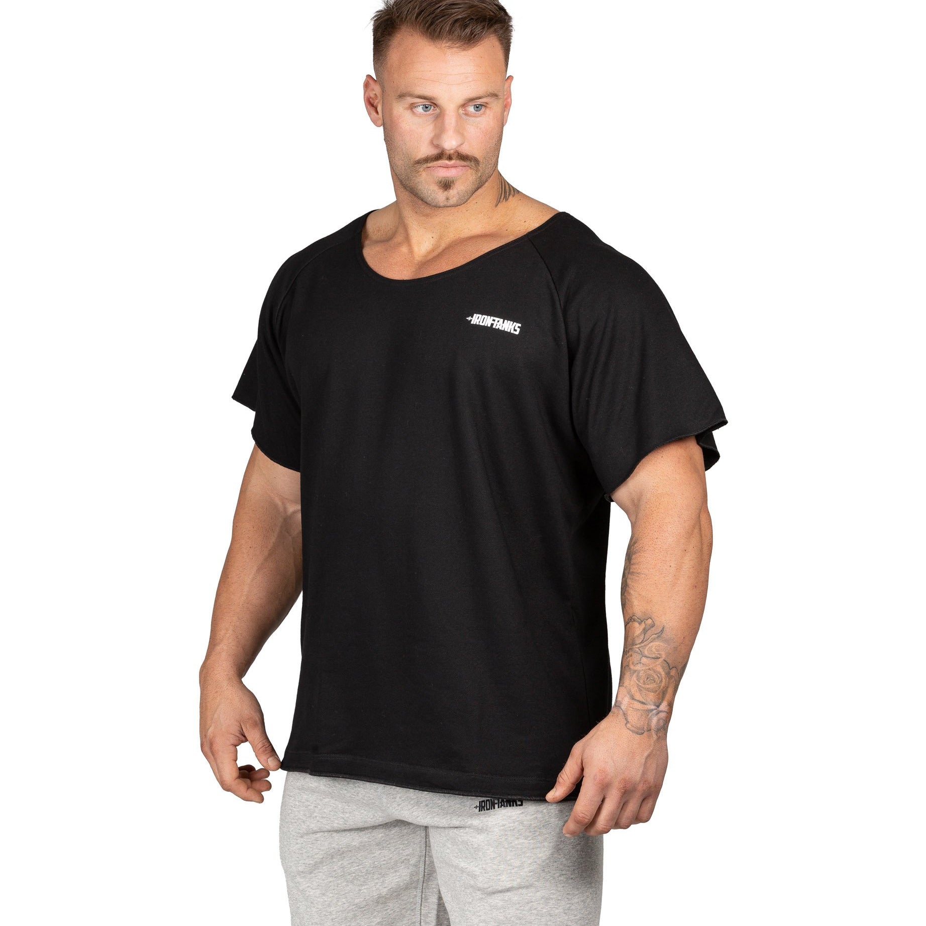 Men's BFG Heavy Rag Top Black Gym Bodybuilding Shirt | Iron Tanks