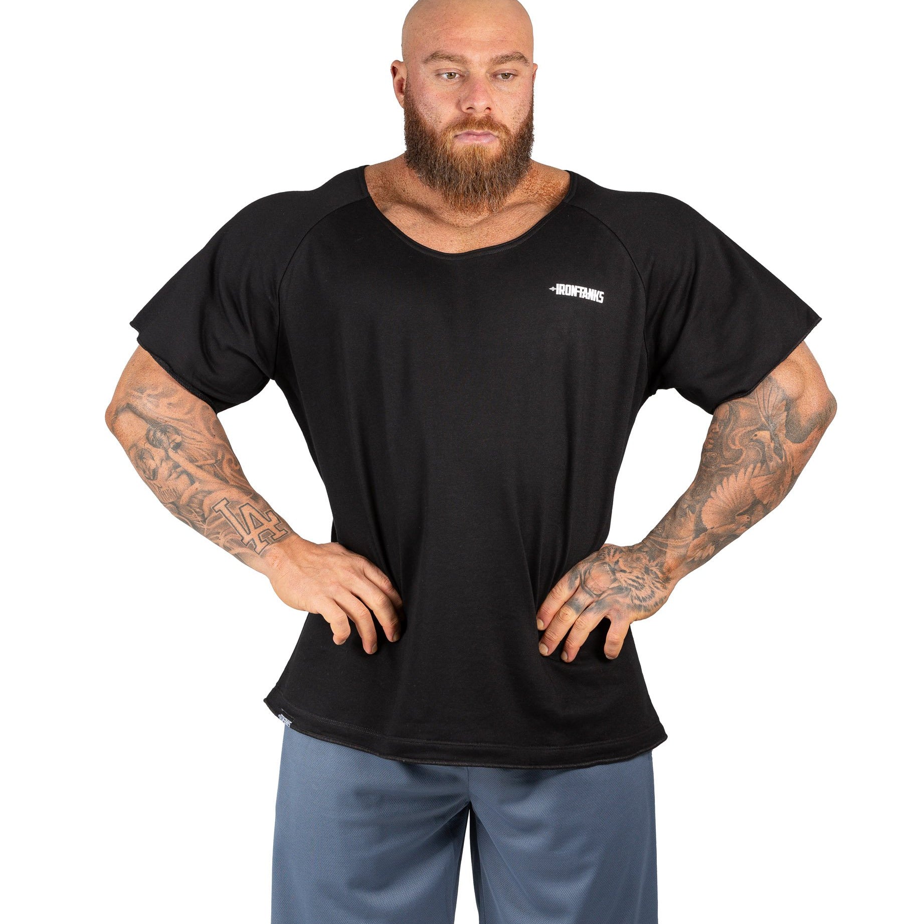 Men's BFG Heavy Rag Top Black Gym Bodybuilding Shirt | Iron Tanks