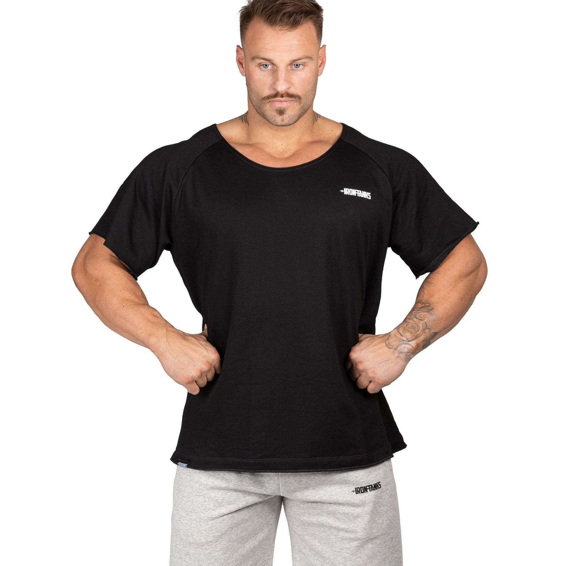 Men's BFG Heavy Rag Top Black Gym Bodybuilding Shirt | Iron Tanks