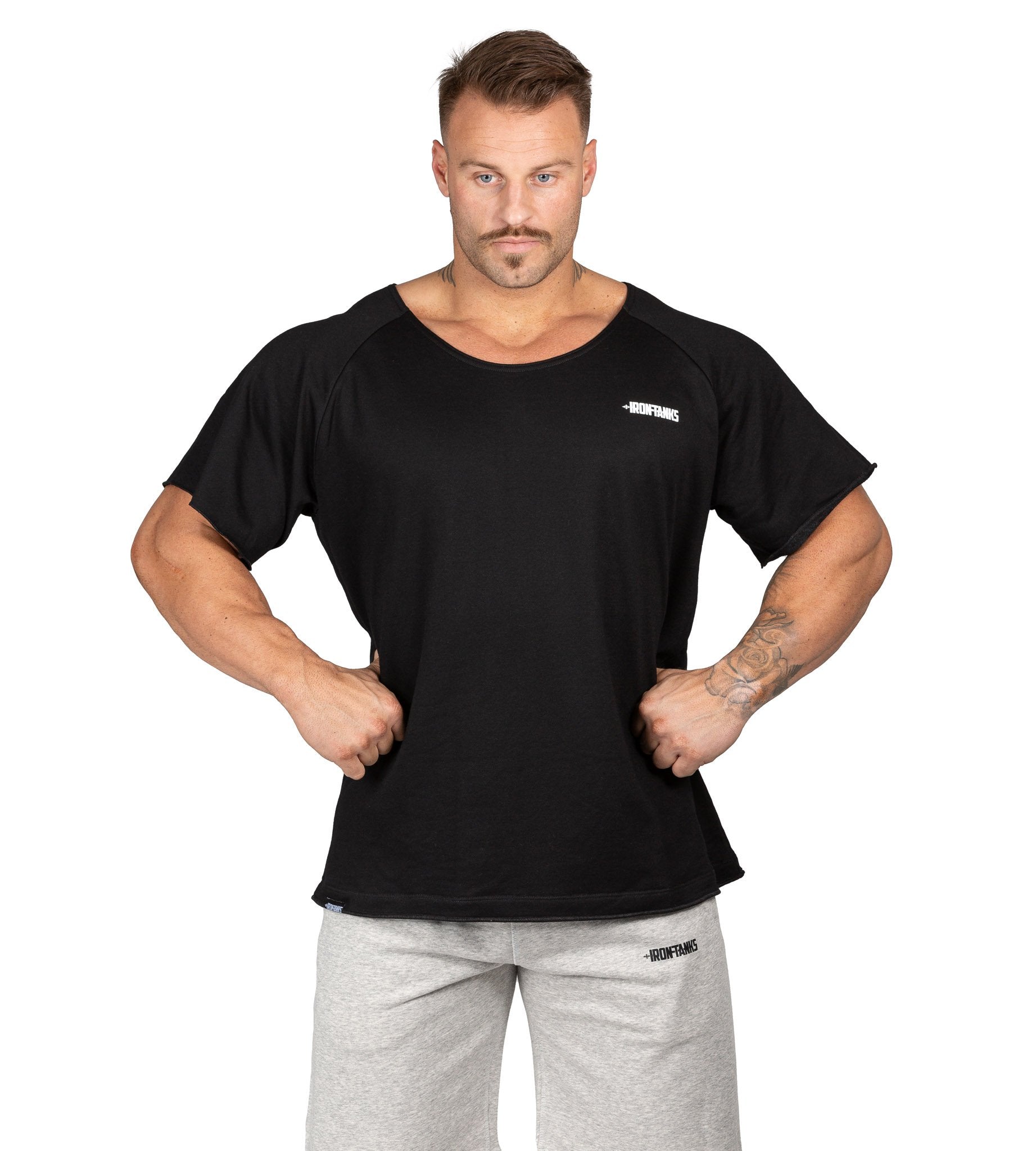 Men's BFG Heavy Rag Top Black Gym Bodybuilding Shirt | Iron Tanks