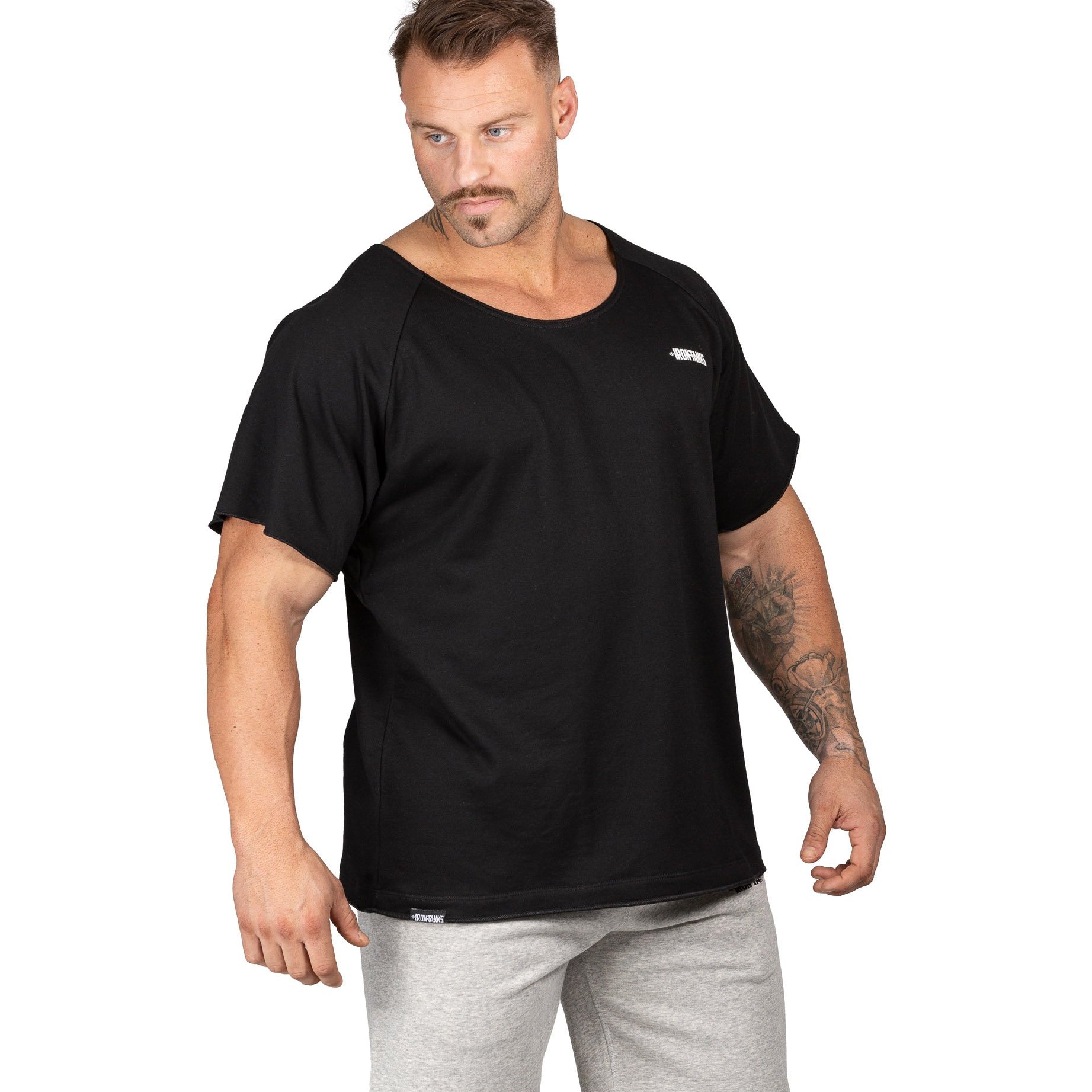 Men's BFG Heavy Rag Top Black Gym Bodybuilding Shirt | Iron Tanks