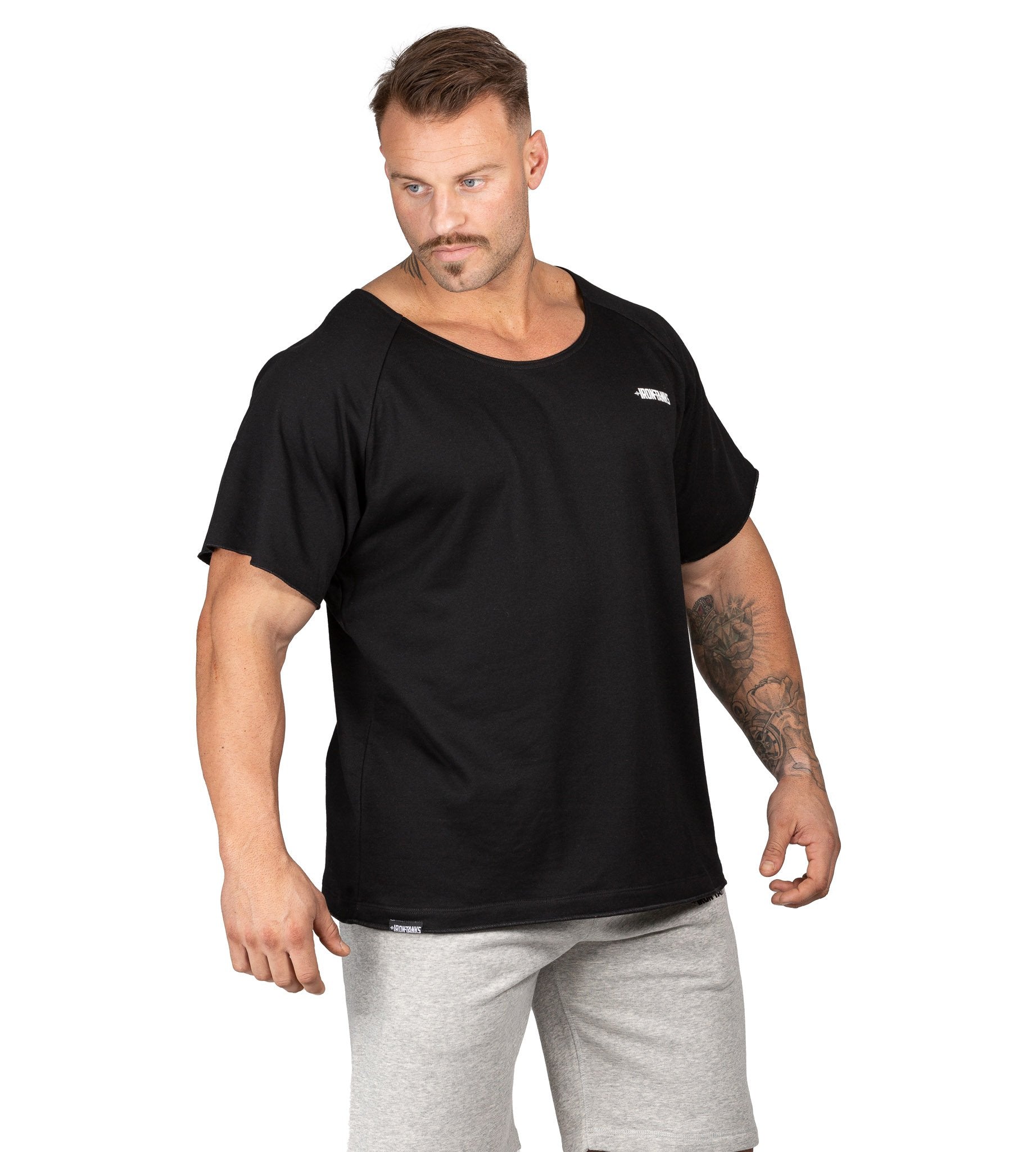 Men's BFG Heavy Rag Top Black Gym Bodybuilding Shirt | Iron Tanks
