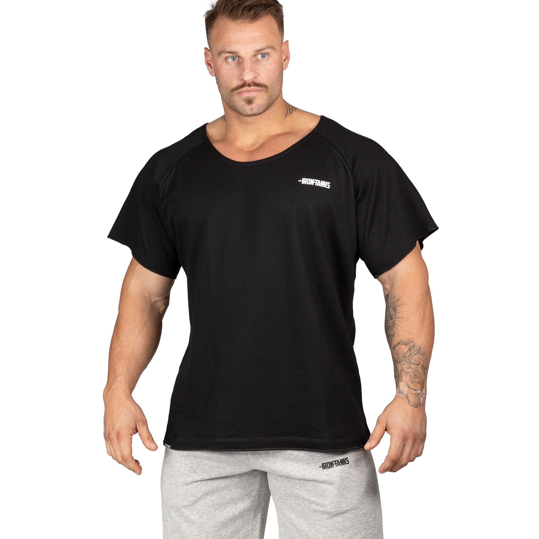 Men's BFG Heavy Rag Top Black Gym Bodybuilding Shirt | Iron Tanks