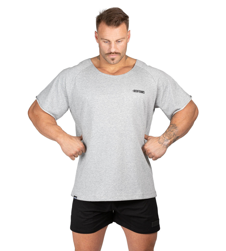 Men's BFG Heavy Rag Top Grey Gym Bodybuilding Workout | Iron Tanks