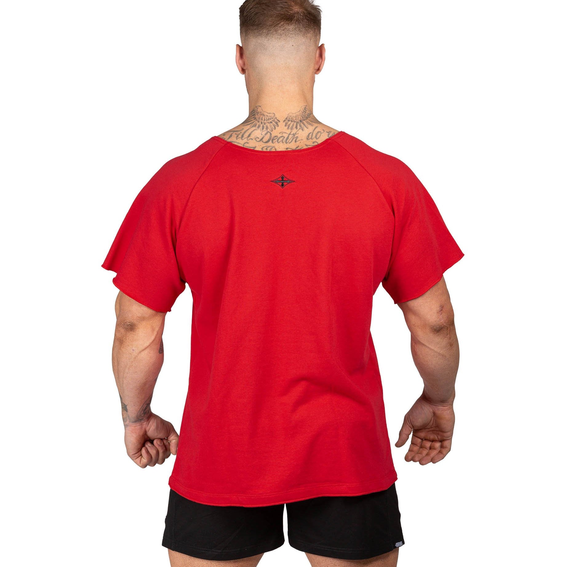 Men's BFG Heavy Rag Top Red Gym Bodybuilding Shirt | Iron Tanks