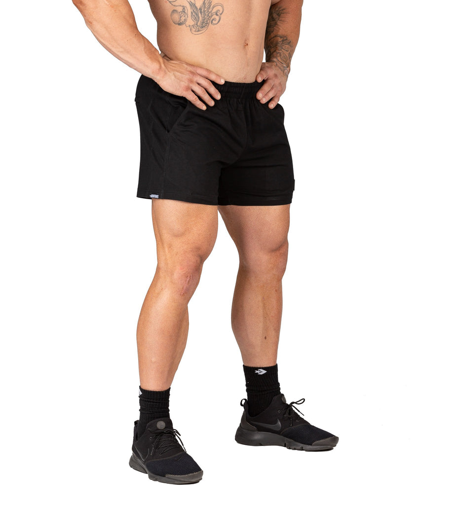 Men's Bodybuilding Gym Shorts Workout Training Black  | Iron Tanks