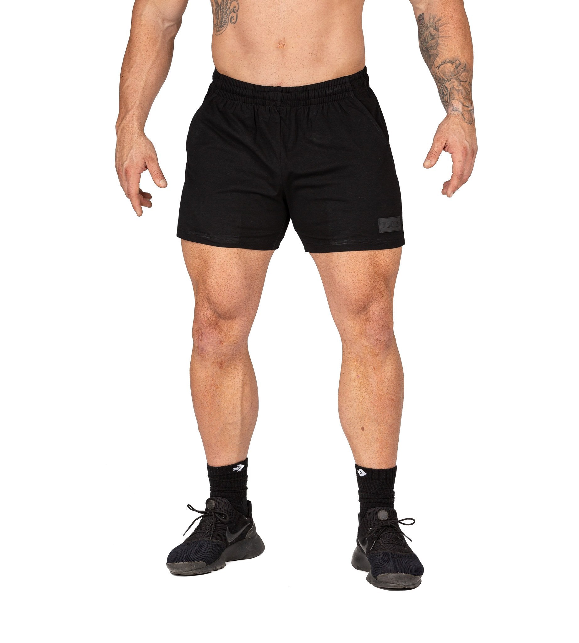 Men's Bodybuilding Gym Shorts Workout Training Black | Iron Tanks
