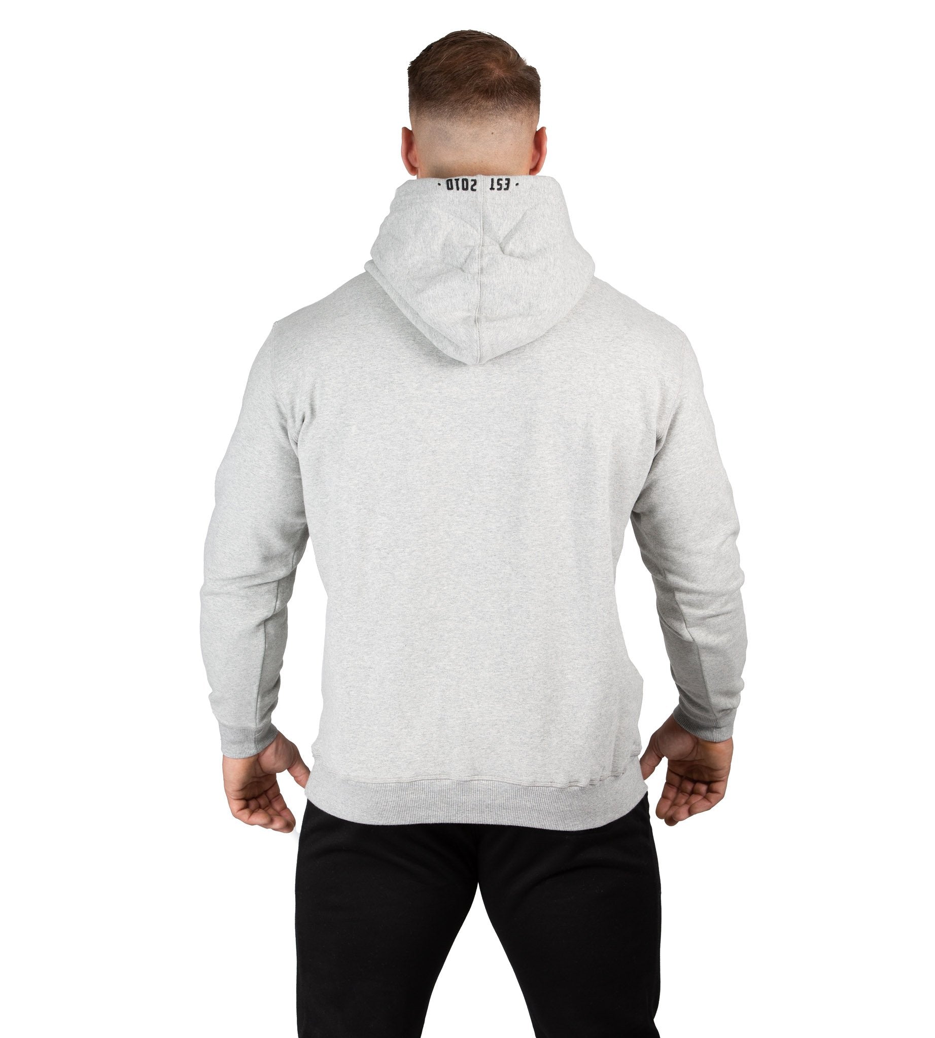 Men's Fleece Pullover Hoodie Grey Gym Bodybuilding Jumper | Iron Tanks