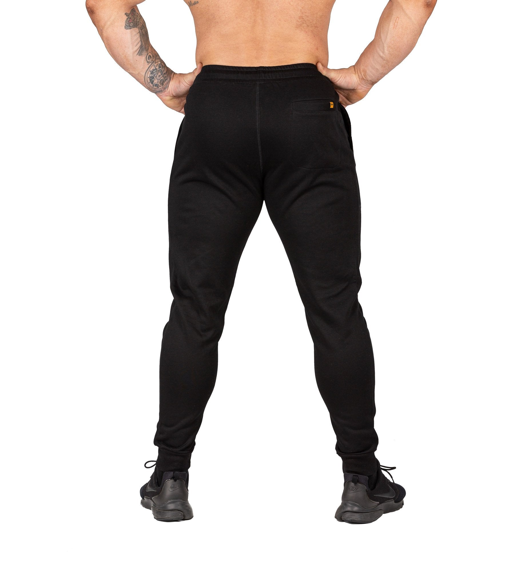 Men's Gym Pants Black Workout Sweat Bodybuilding Training Iron Tanks