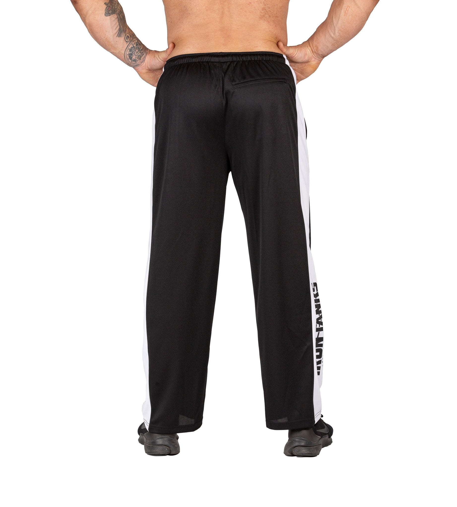 Men's Gym Tracksuit Pants Black Bodybuilding Workout | Iron Tanks