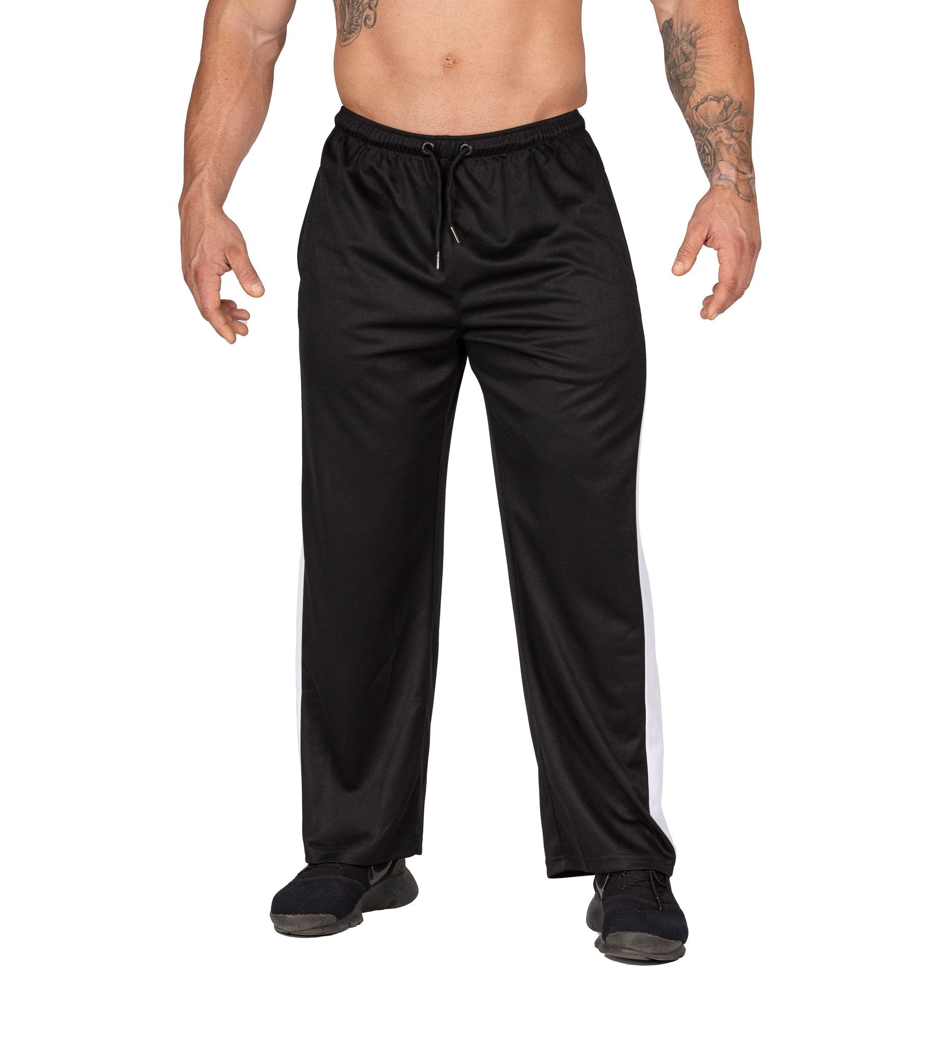 Men's Gym Tracksuit Pants Black Bodybuilding Workout | Iron Tanks