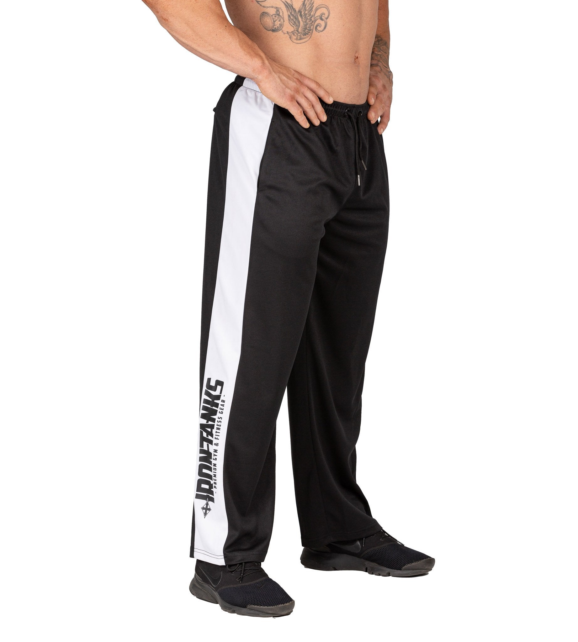 Men's Gym Tracksuit Pants Black Bodybuilding Workout | Iron Tanks