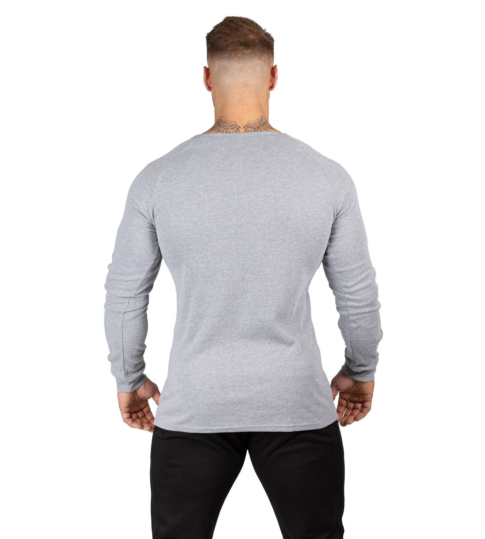Men's Hulk Long Sleeve Top Grey Gym Bodybuilding Shirt | Iron Tanks