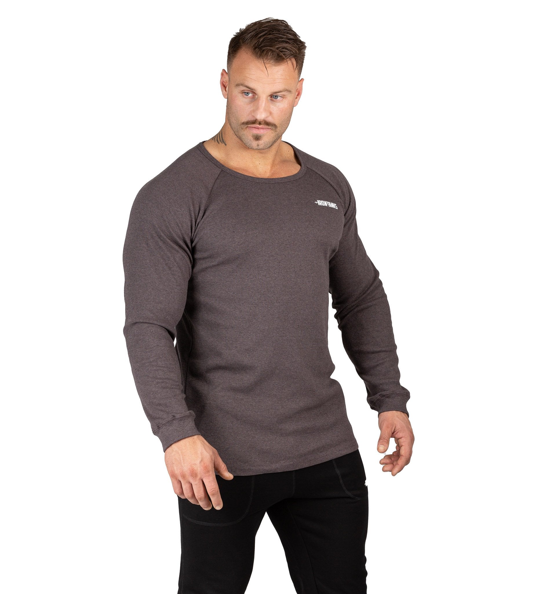 Men's Hulk Long Sleeve Top V2 Charcoal Gym Bodybuilding | Iron Tanks