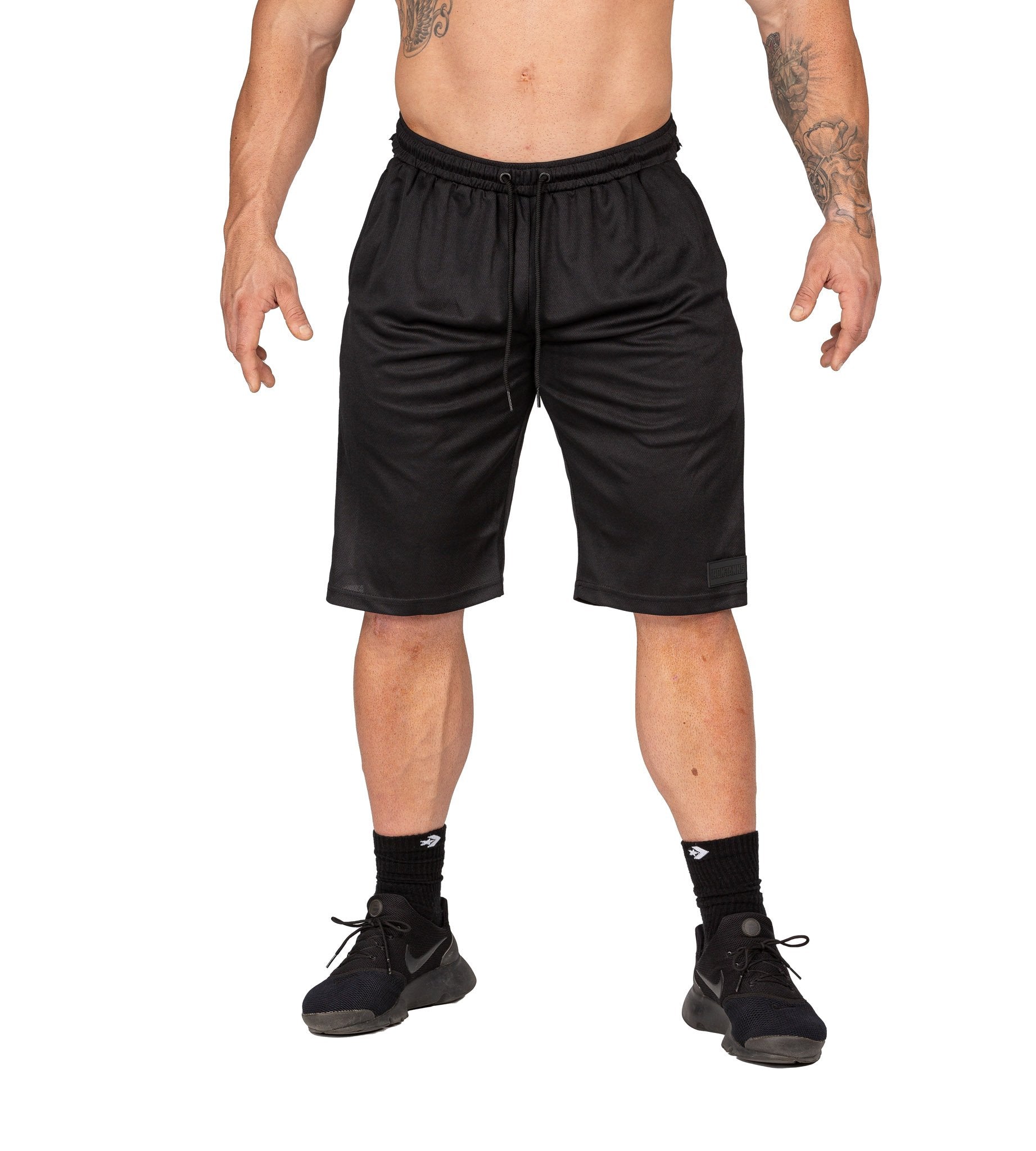 Men's Iron Mesh Gym Shorts Black Bodybuilding Training | Iron Tanks