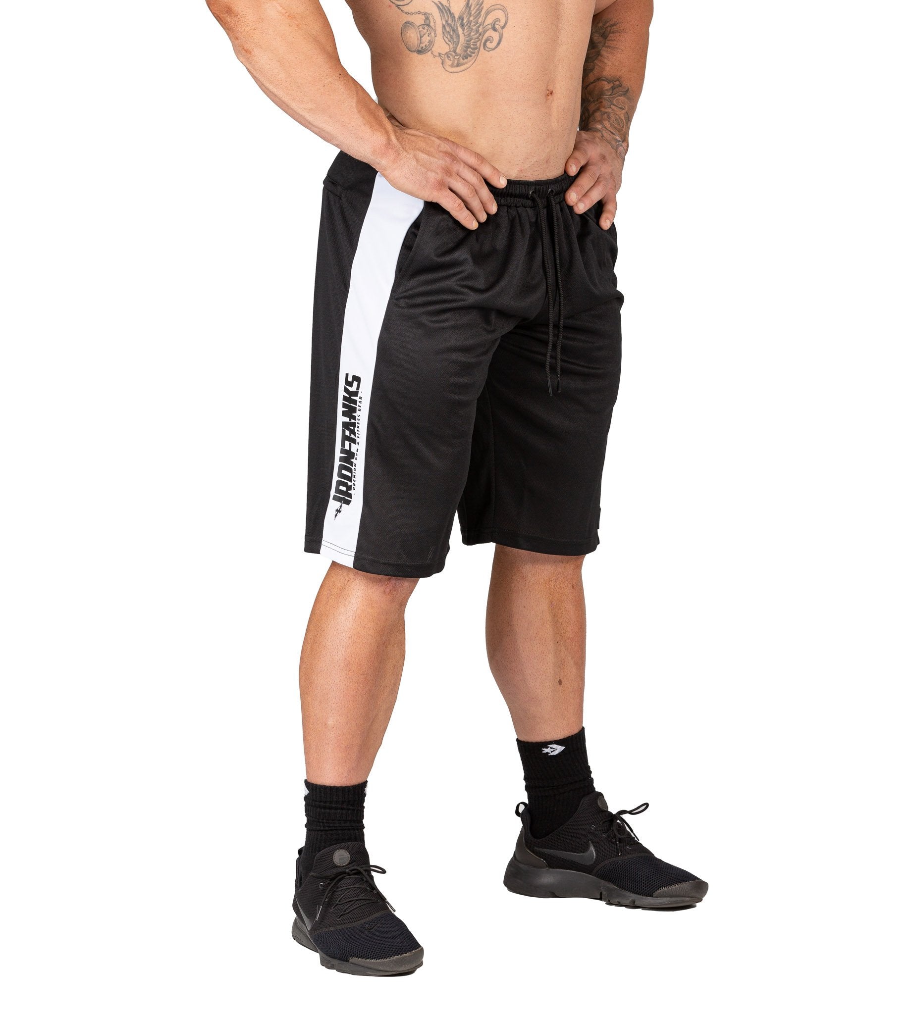 Men's Iron Mesh Gym Shorts Black Bodybuilding Training | Iron Tanks