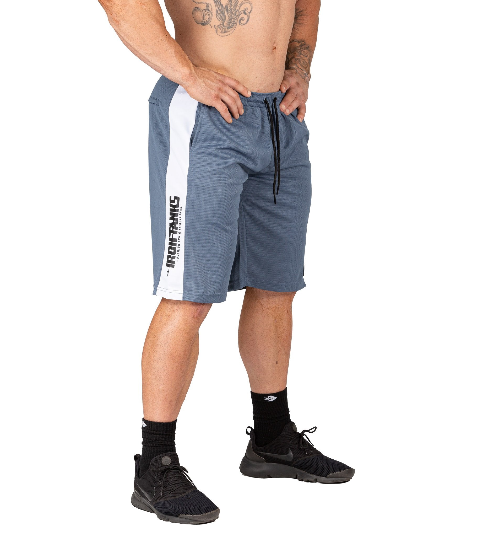Men's Iron Mesh Gym Shorts Grey Bodybuilding Training | Iron Tanks