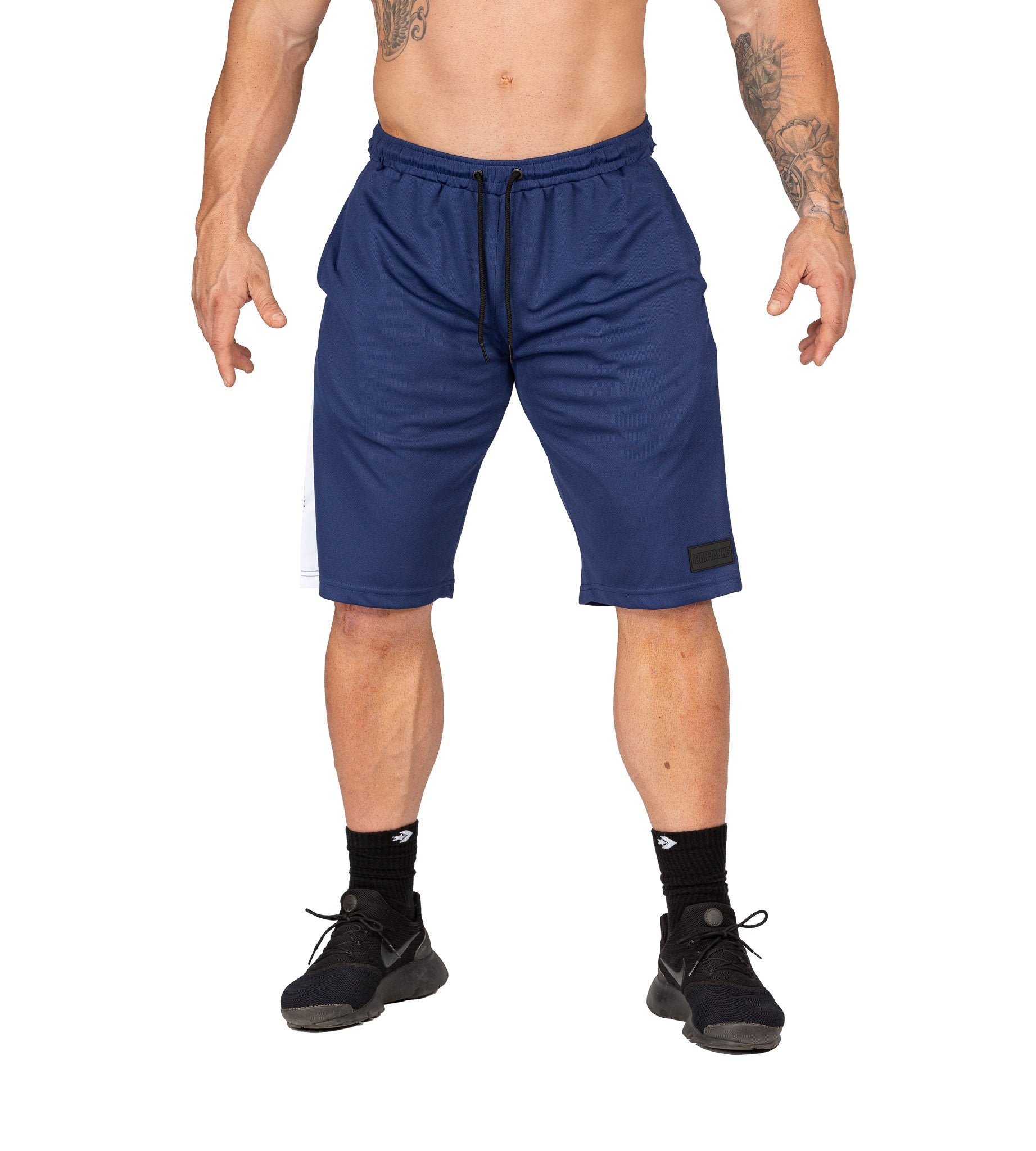 Men's Iron Mesh Gym Shorts Navy Bodybuilding Training | Iron Tanks