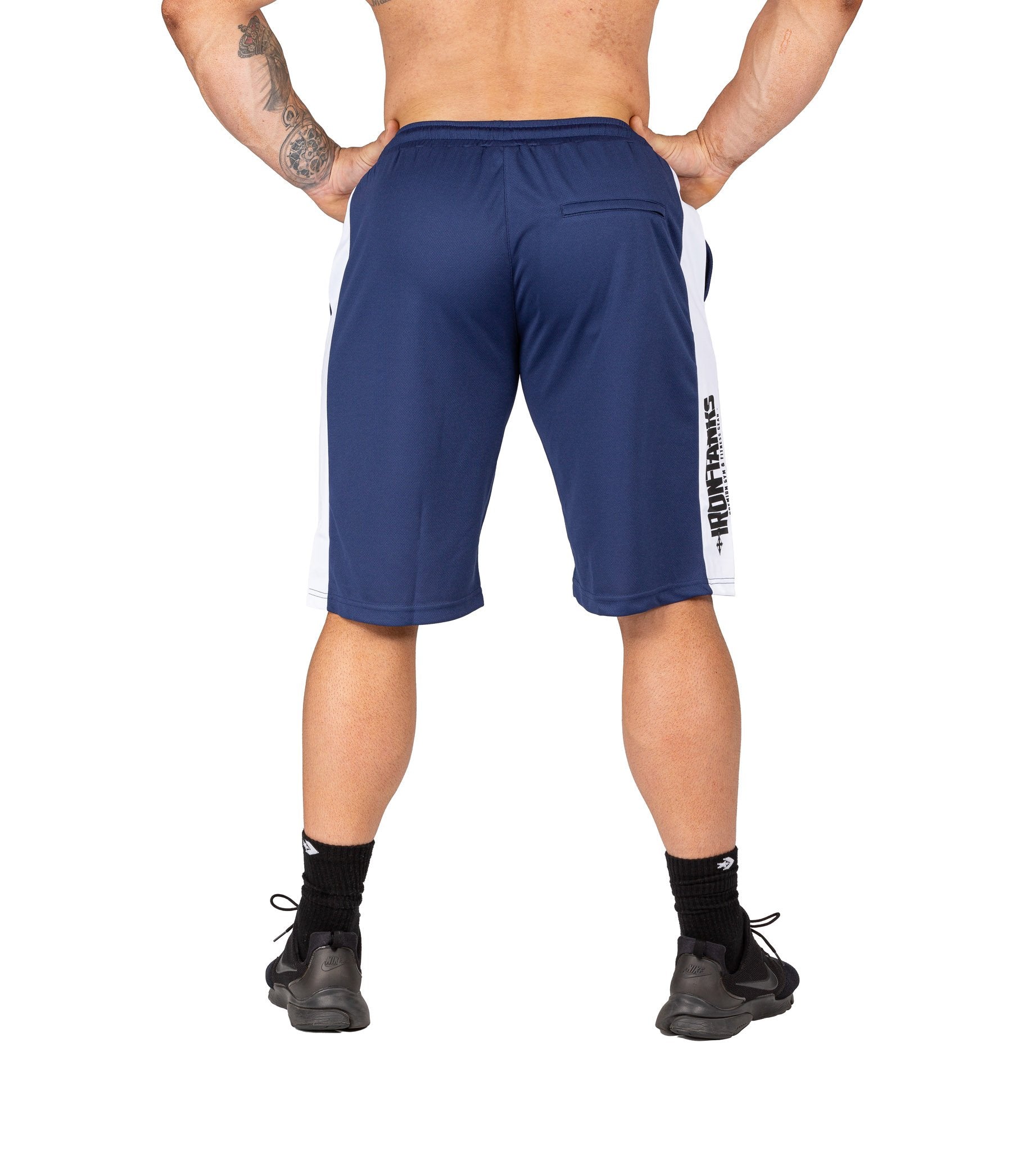 Men's Iron Mesh Gym Shorts Navy Bodybuilding Training | Iron Tanks