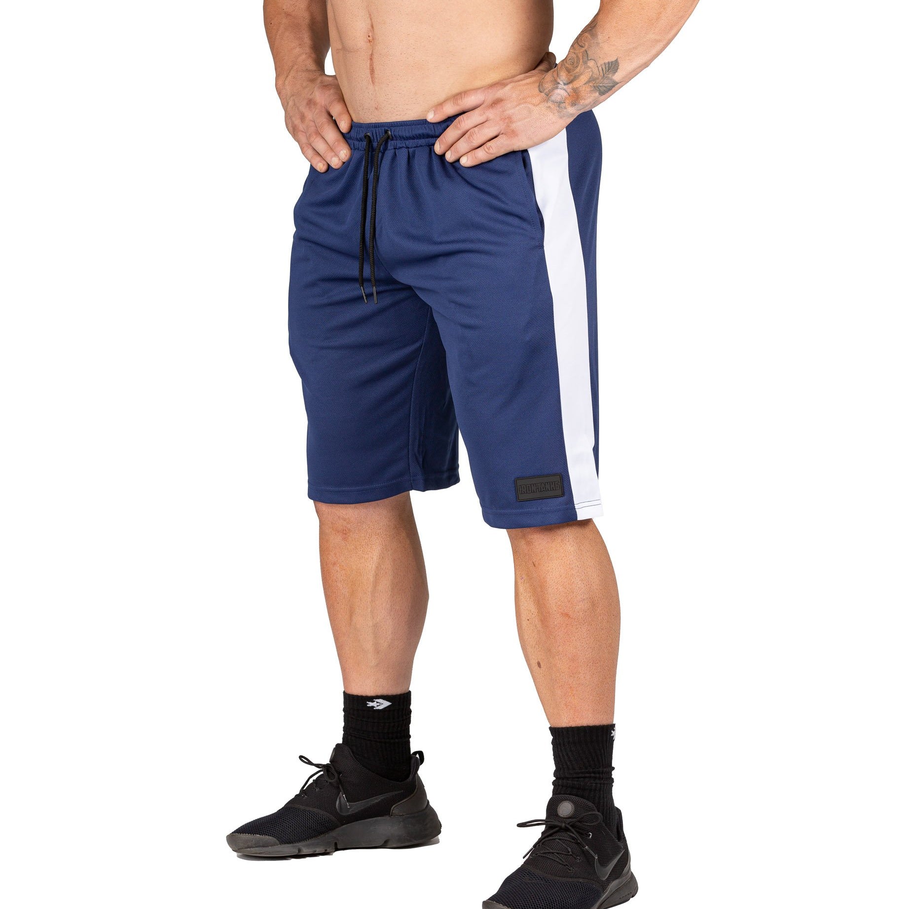 Men's Iron Mesh Gym Shorts Navy Bodybuilding Training | Iron Tanks