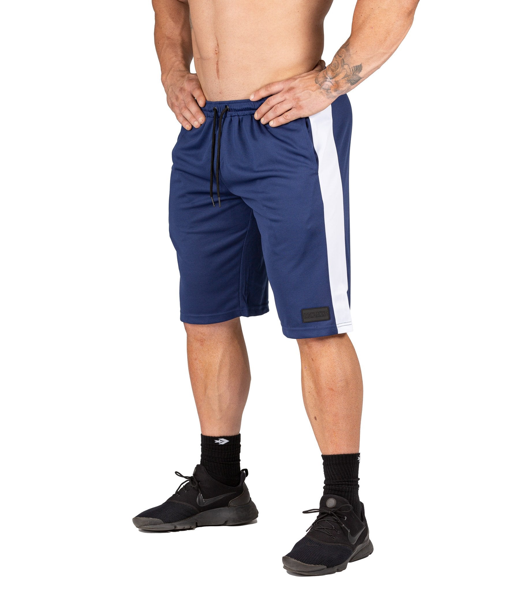 Men's Iron Mesh Gym Shorts Navy Bodybuilding Training | Iron Tanks
