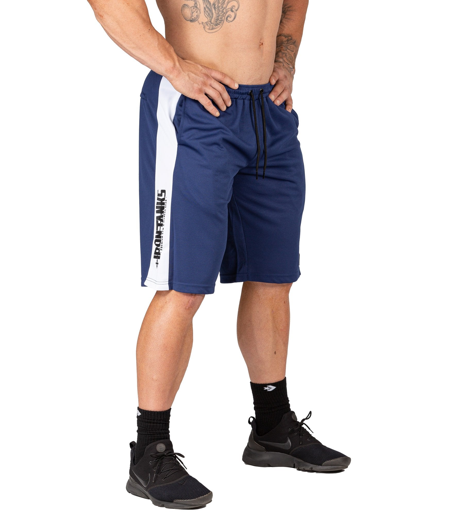 Men's Iron Mesh Gym Shorts Navy Bodybuilding Training | Iron Tanks