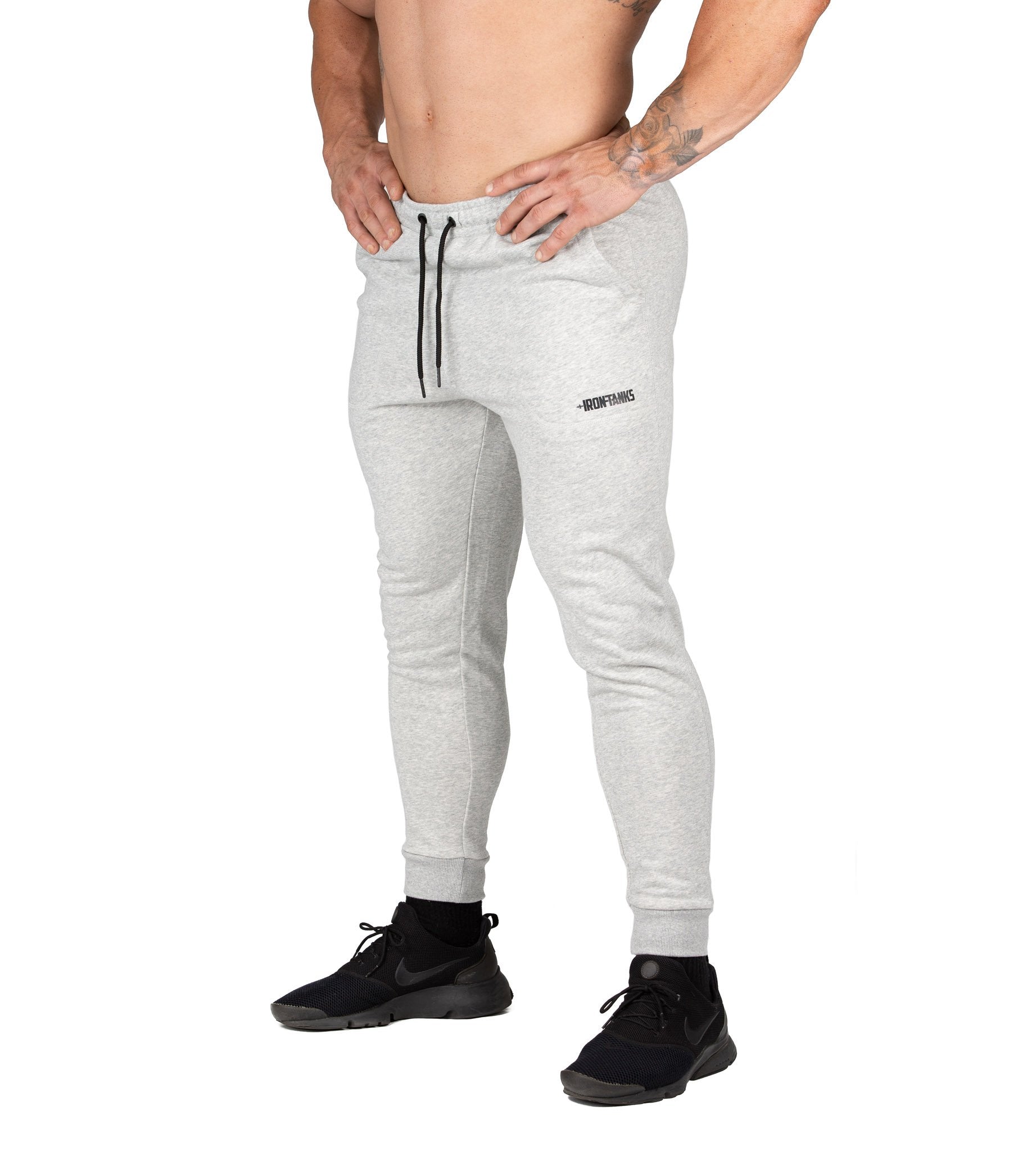 Men's Orion Gym Pants III Grey Workout Sweat Bodybuilding Iron Tanks